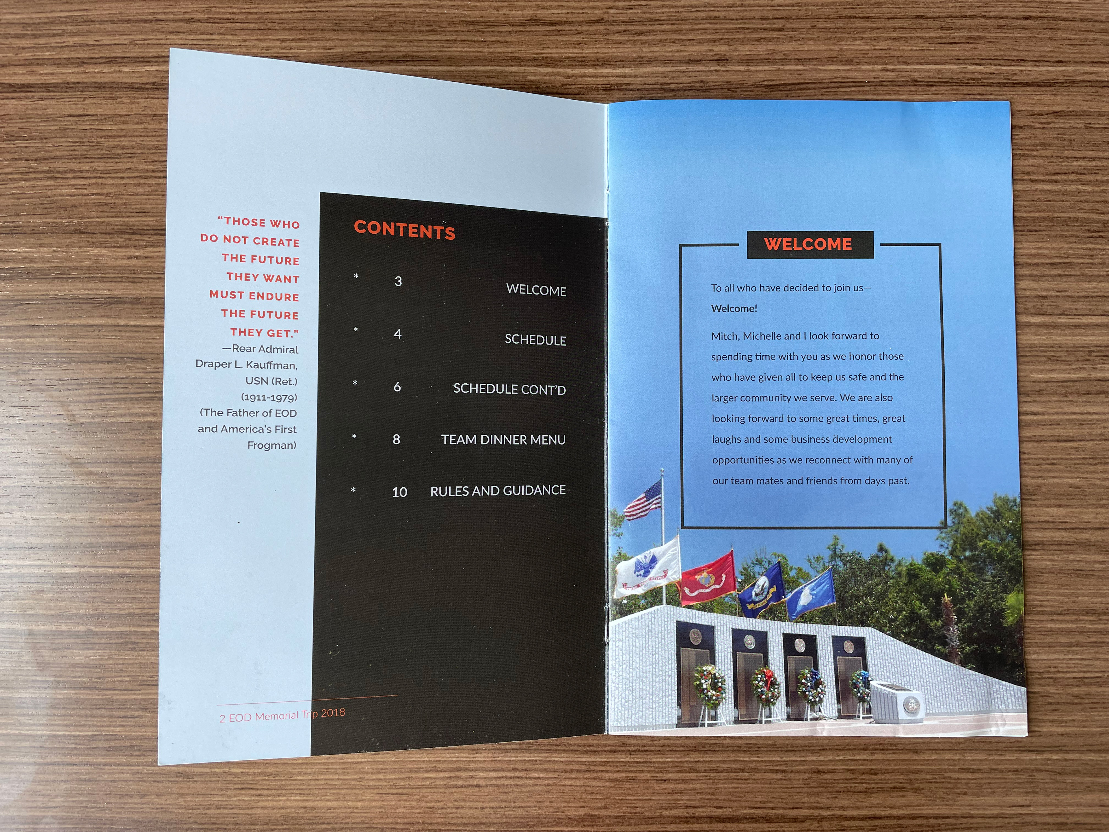 Event Brochure, inside pages