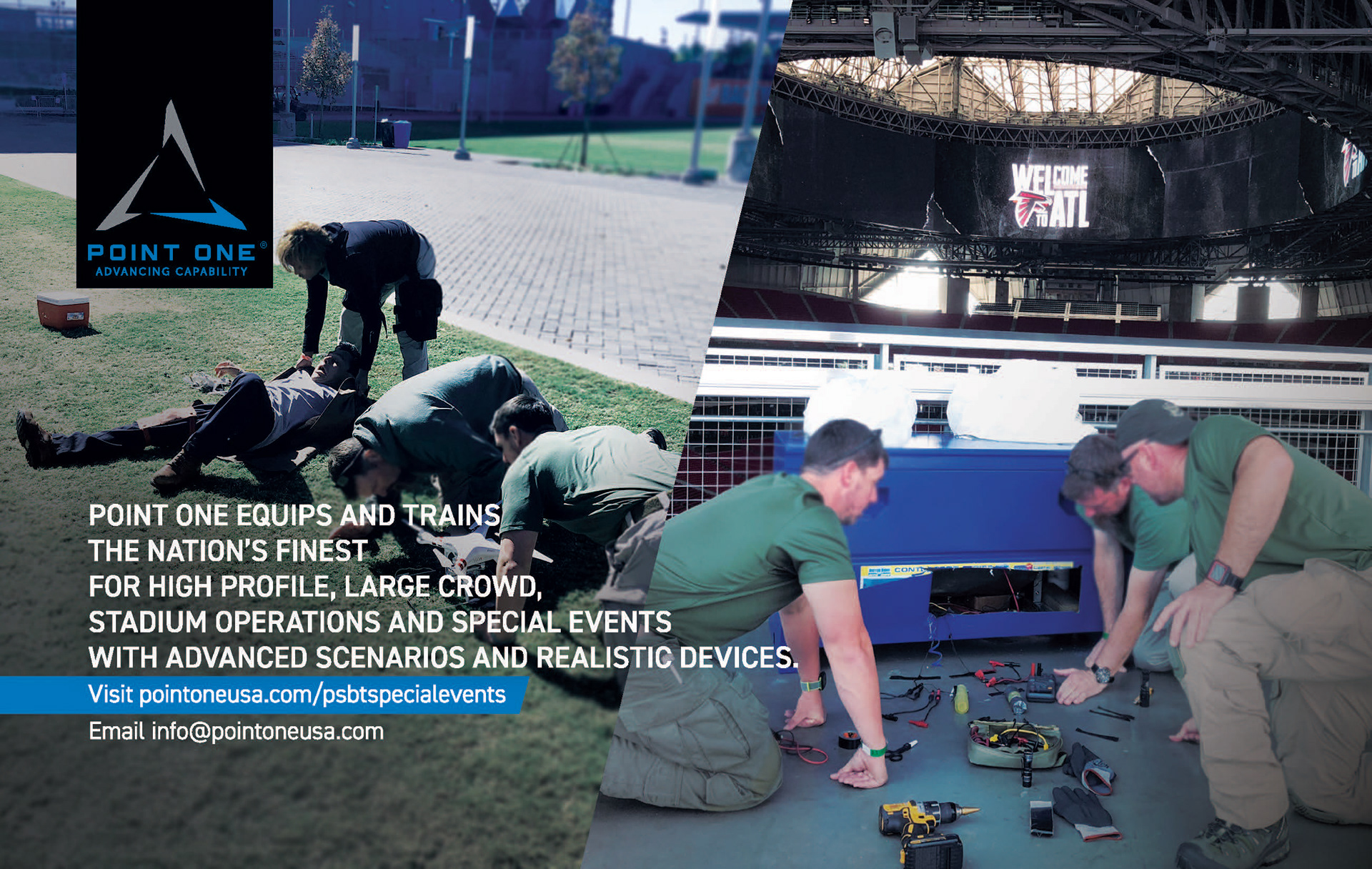 Half-page ad in a trade publication for EOD/bomb tech training