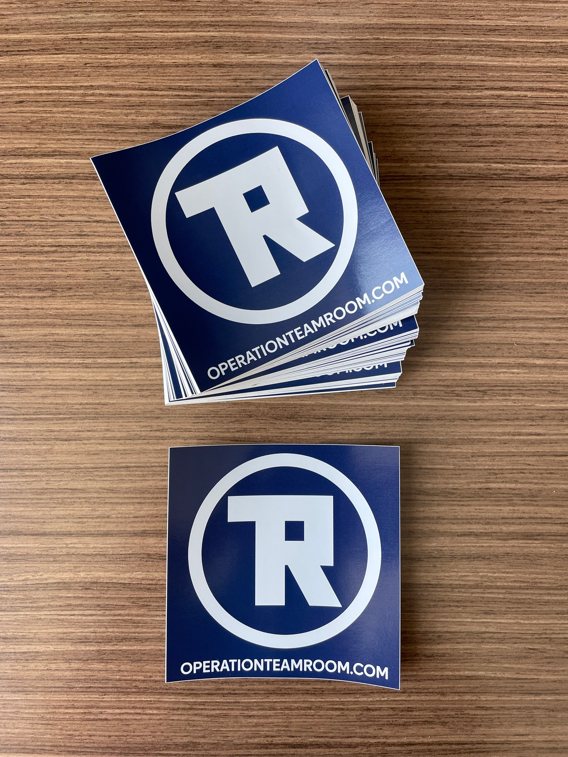 Operation Team Room 4-inch stickers for promoting the new shop online