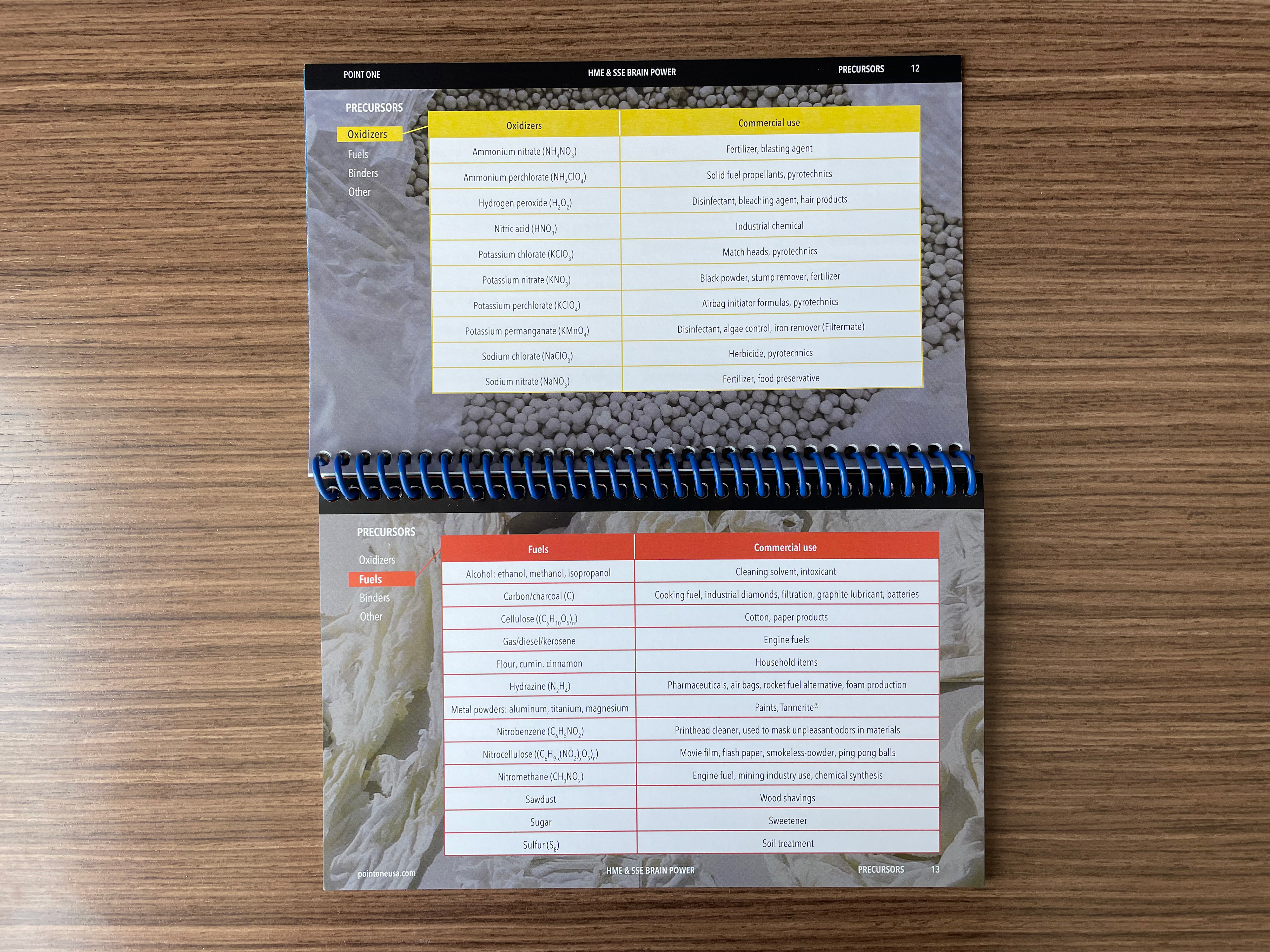 Homemade Explosives Reference Book, inside pages