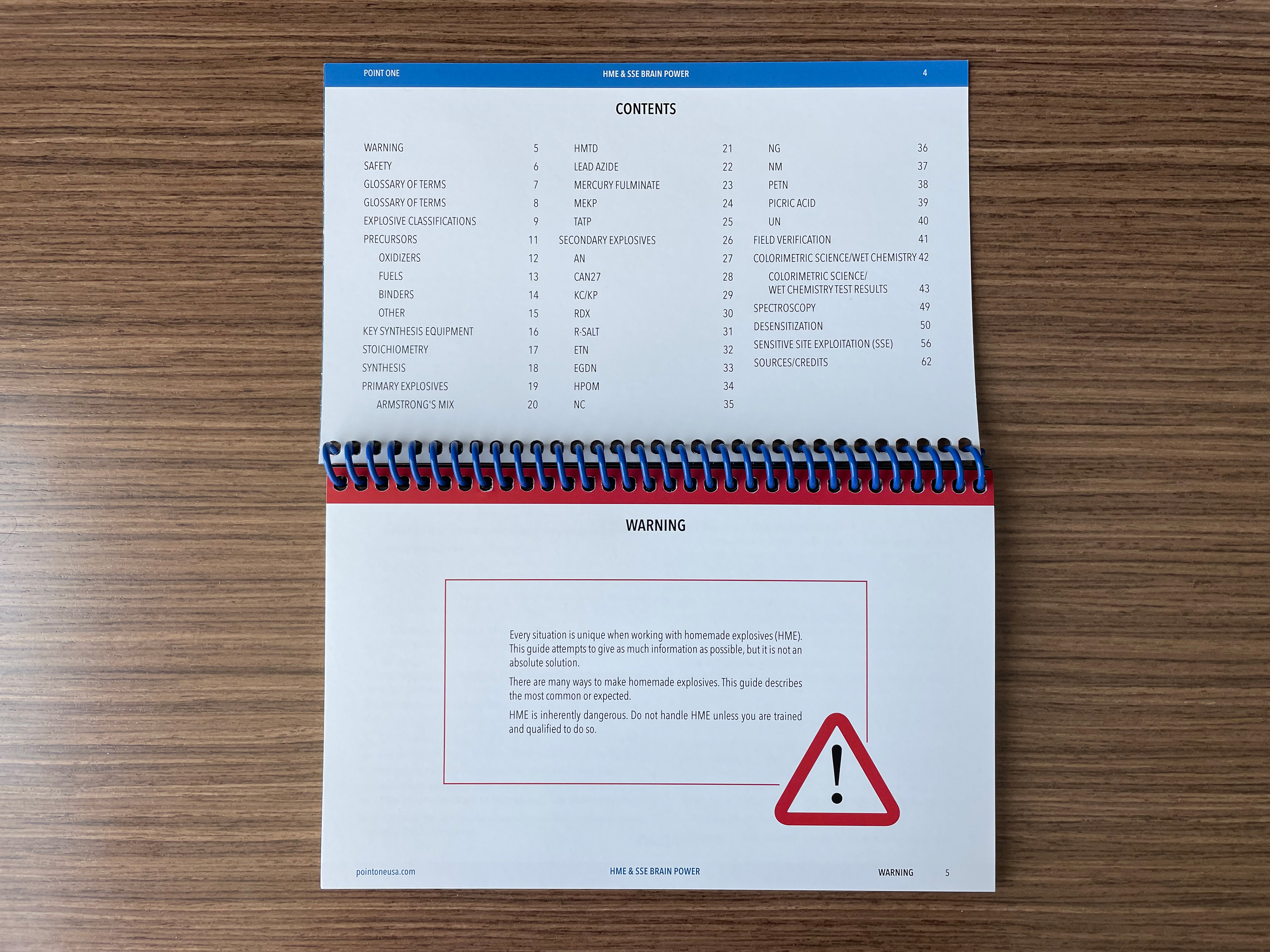 Homemade Explosives Reference Book, inside pages