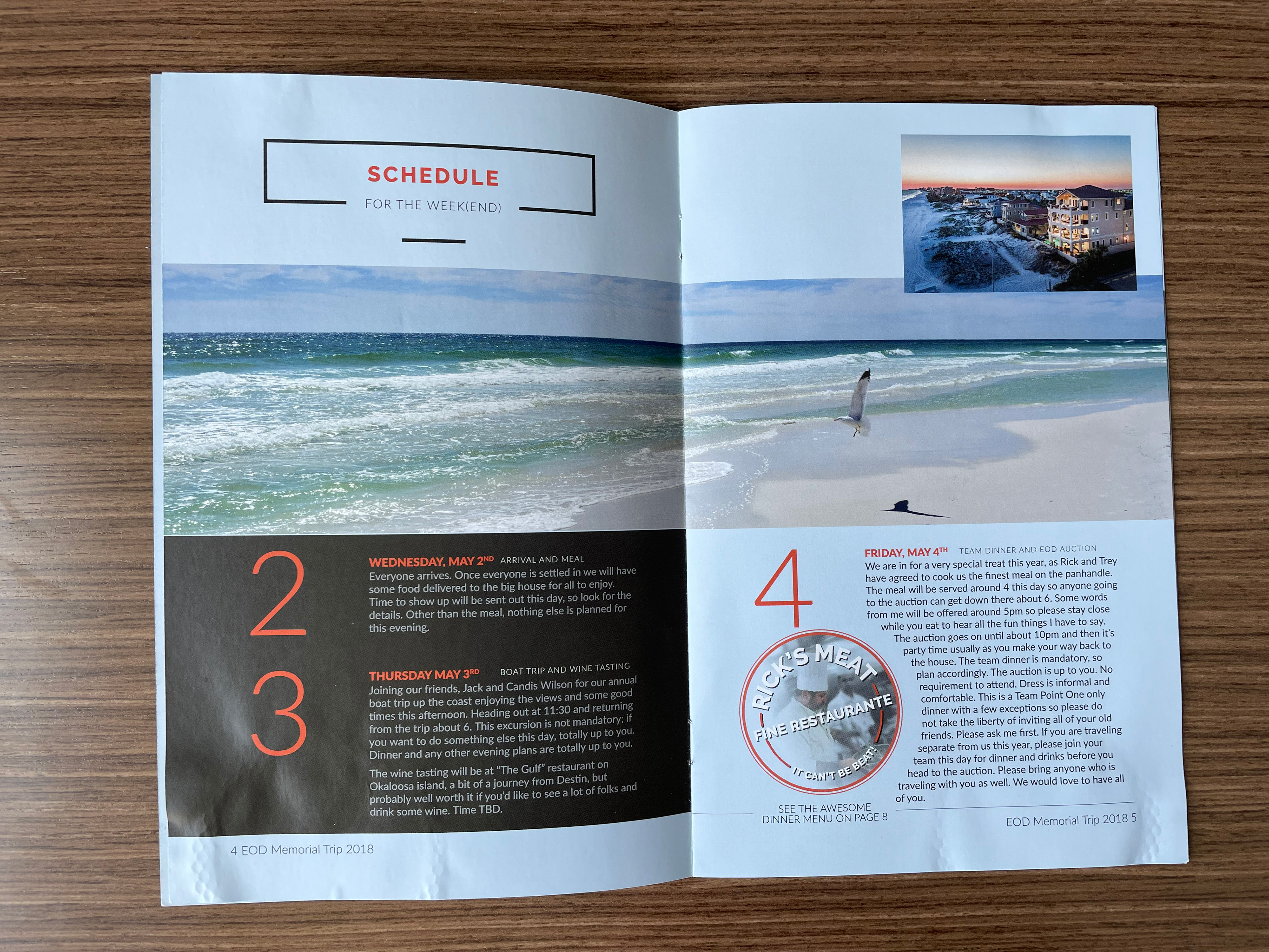 Event Brochure, inside pages