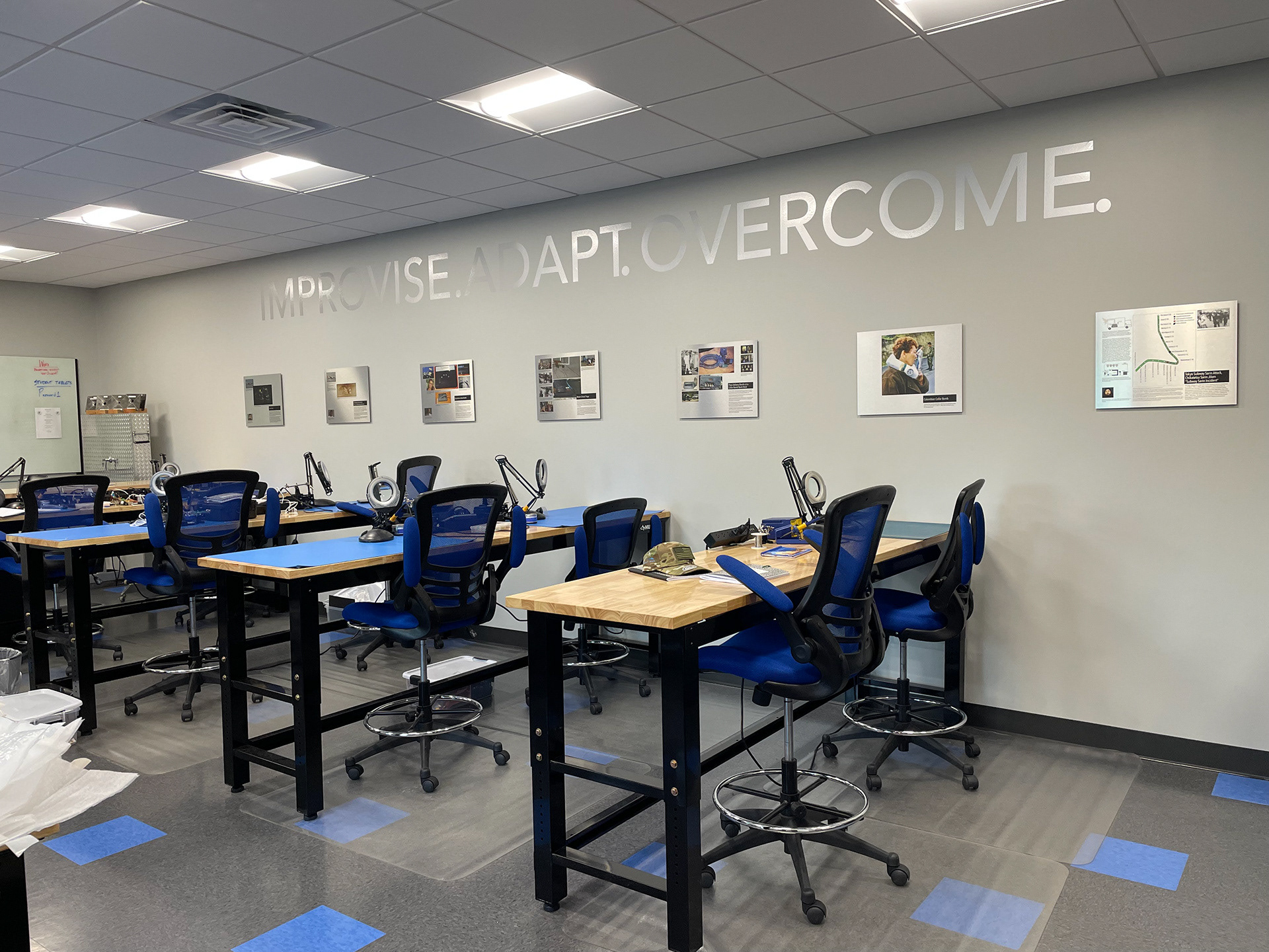 wall decal and wall art on metal in HQ classroom