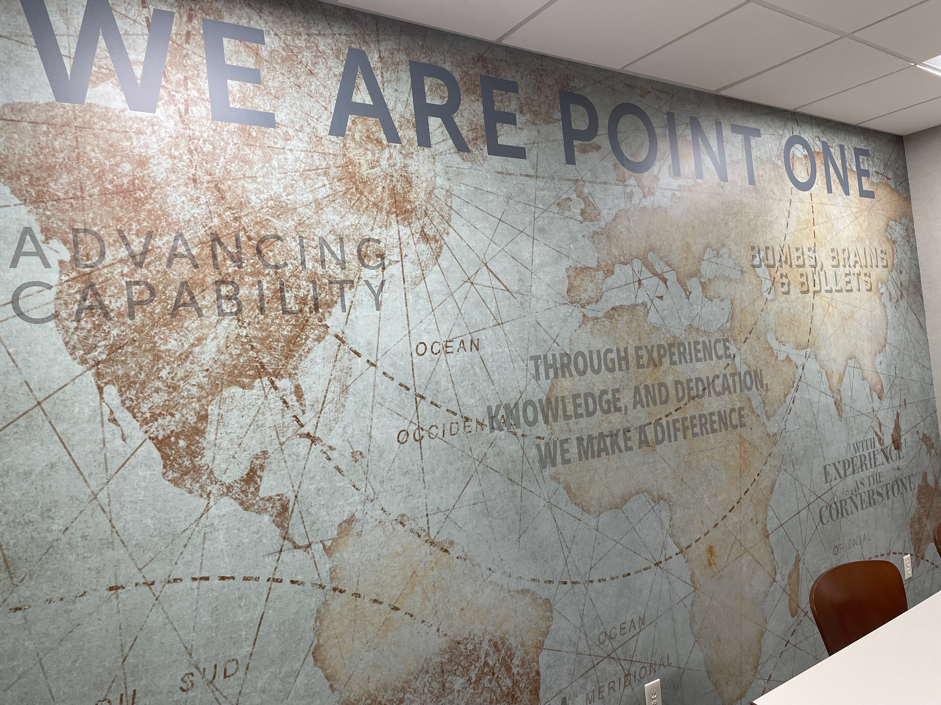 break room wall graphic installed