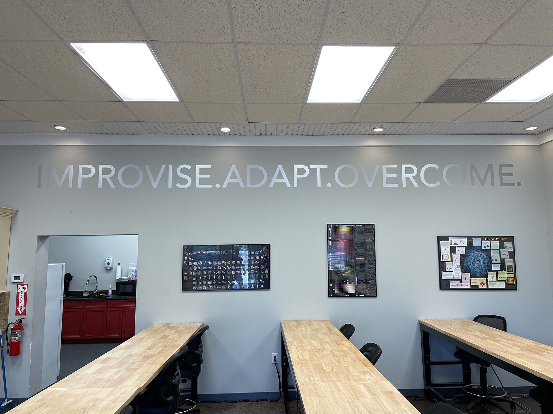 wall decal in training facility classroom