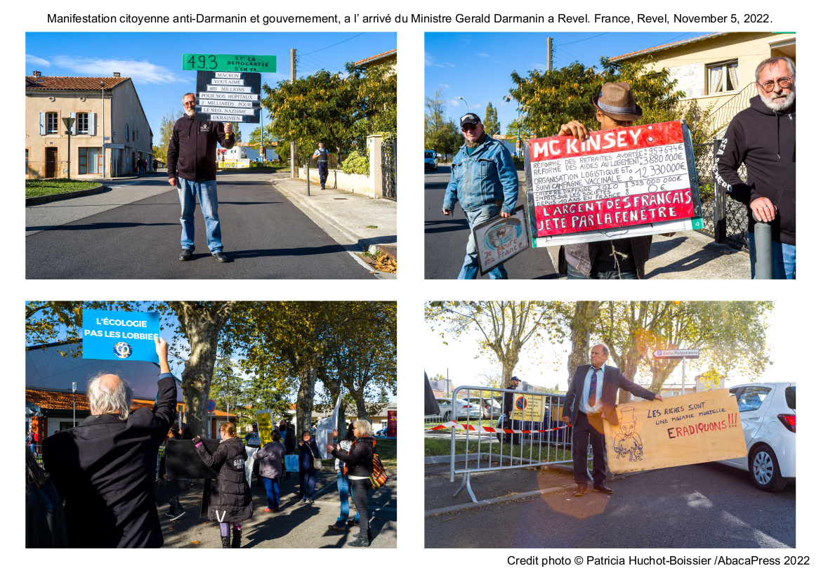 Manif pour la venu de Gerald Darmanin à Revel - 5/11/2022