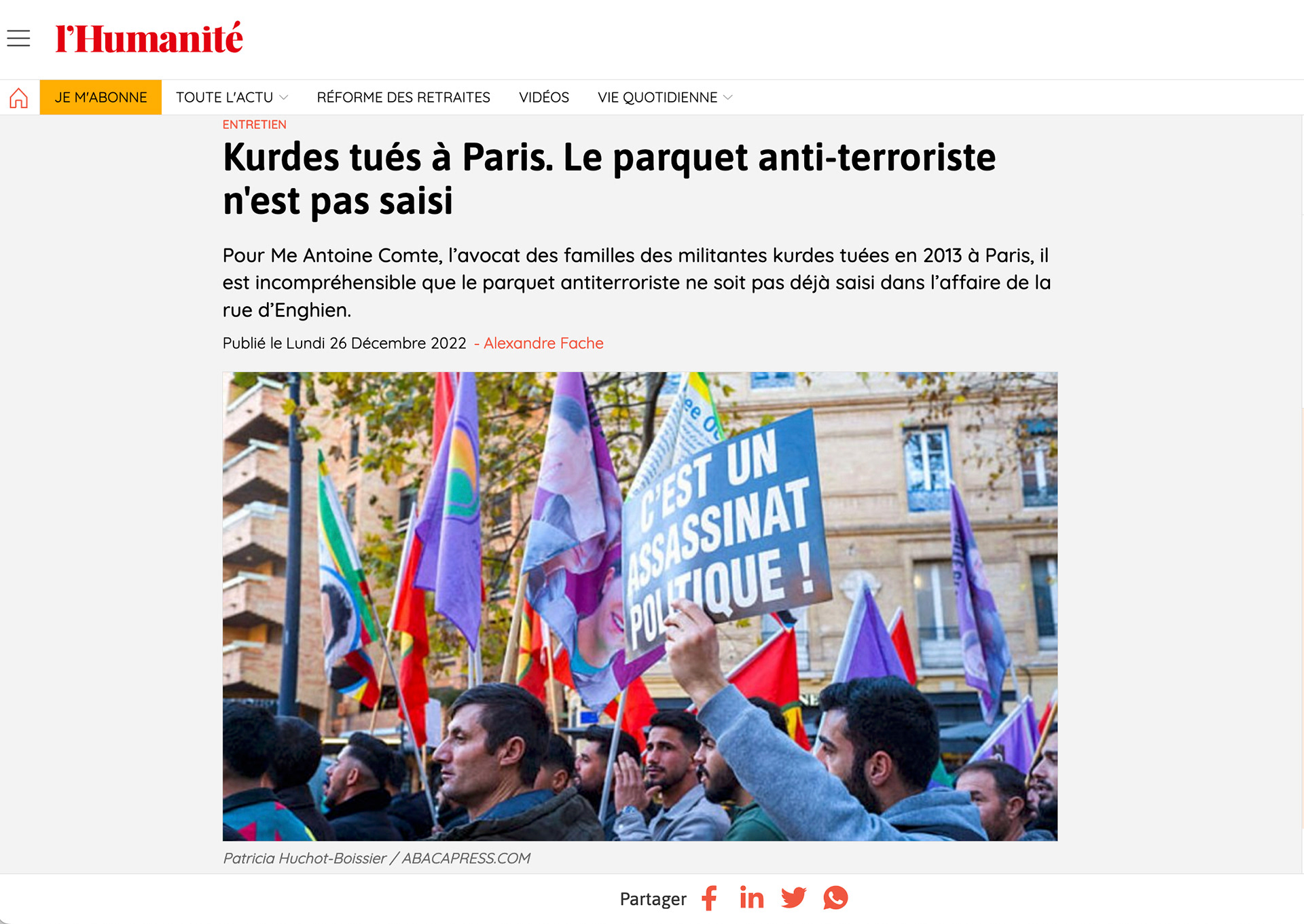 L'Humanité - - 26 decembre 2022