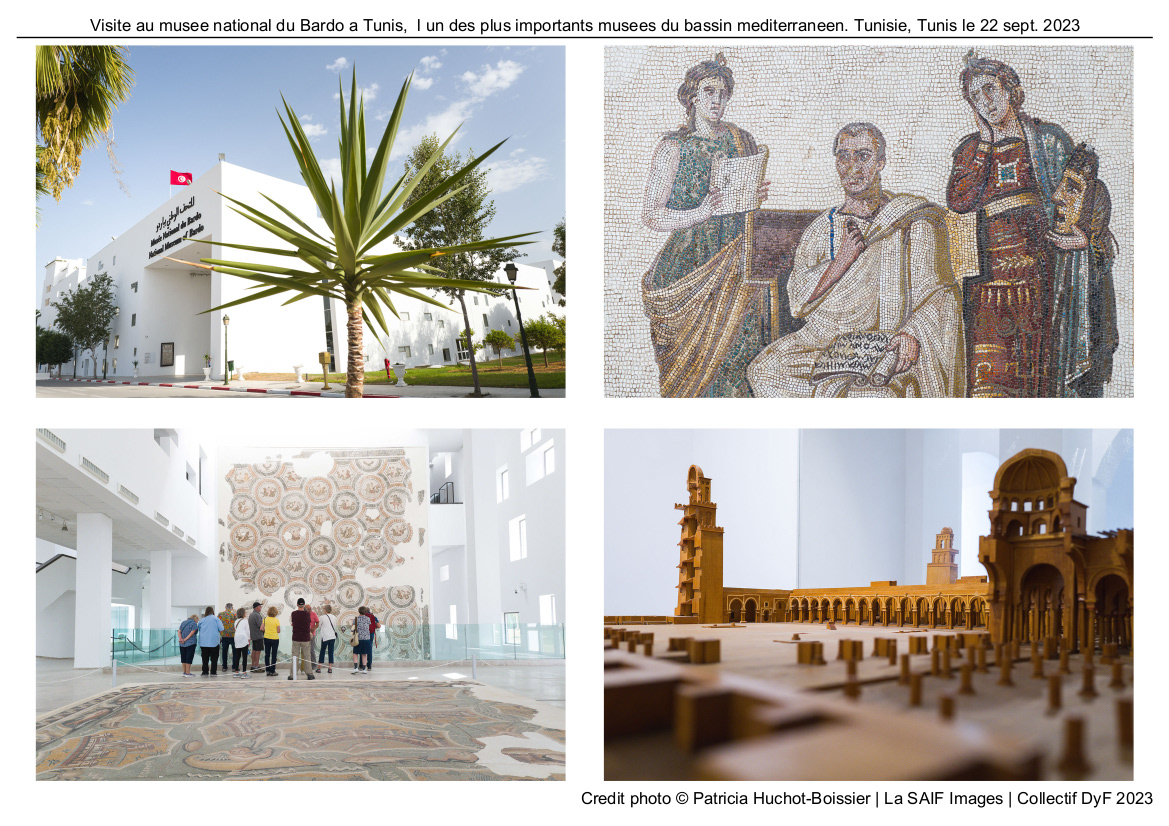 Visite au musee national du Bardo a Tunis,  l un des plus importants musees du bassin mediterraneen. Tunisie, Tunis le 22 sept. 2023