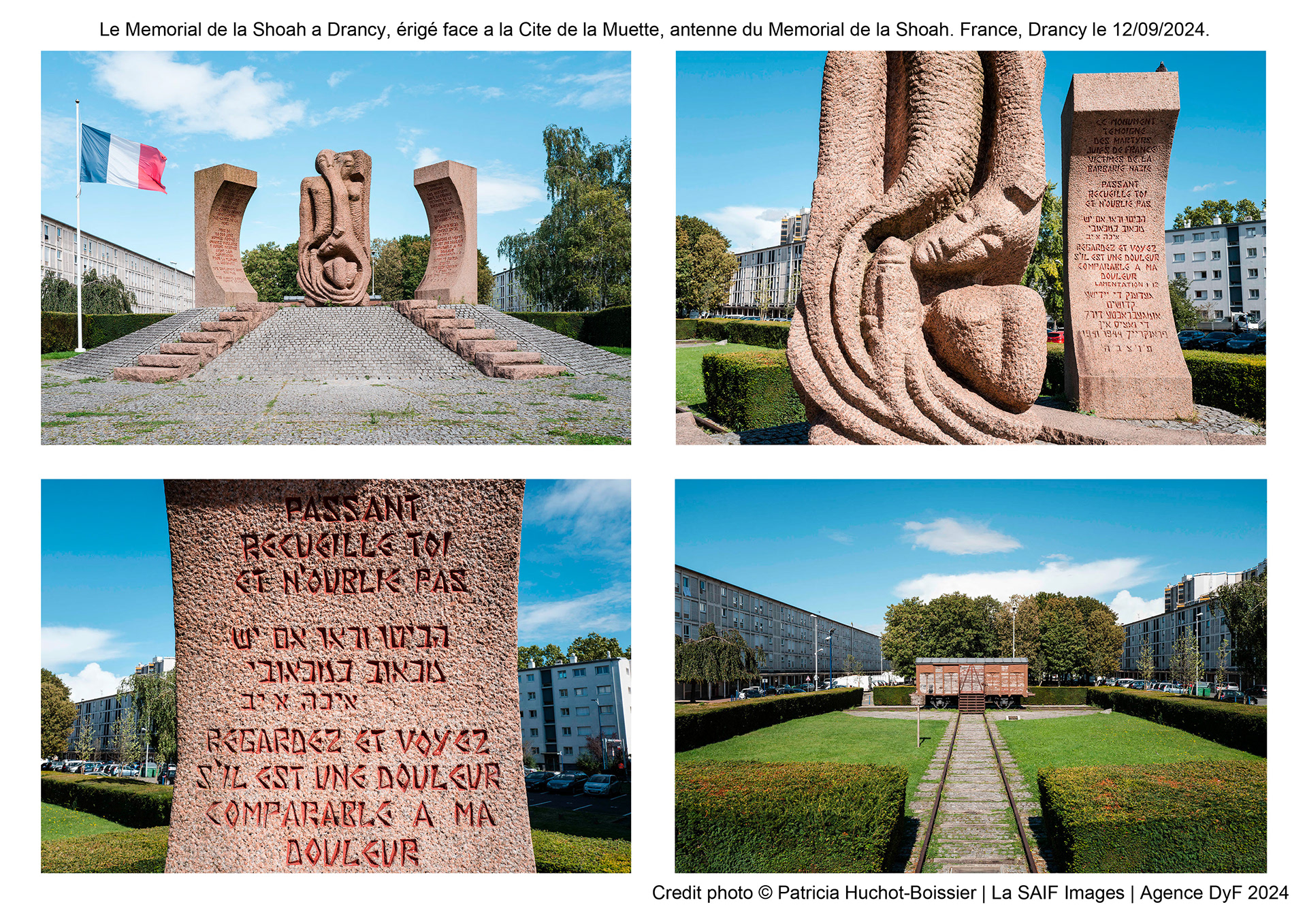 Le Memorial de la Shoah a Drancy, érigé face a la Cite de la Muette, antenne du Memorial de la Shoah. France, Drancy le 12-09-2024_