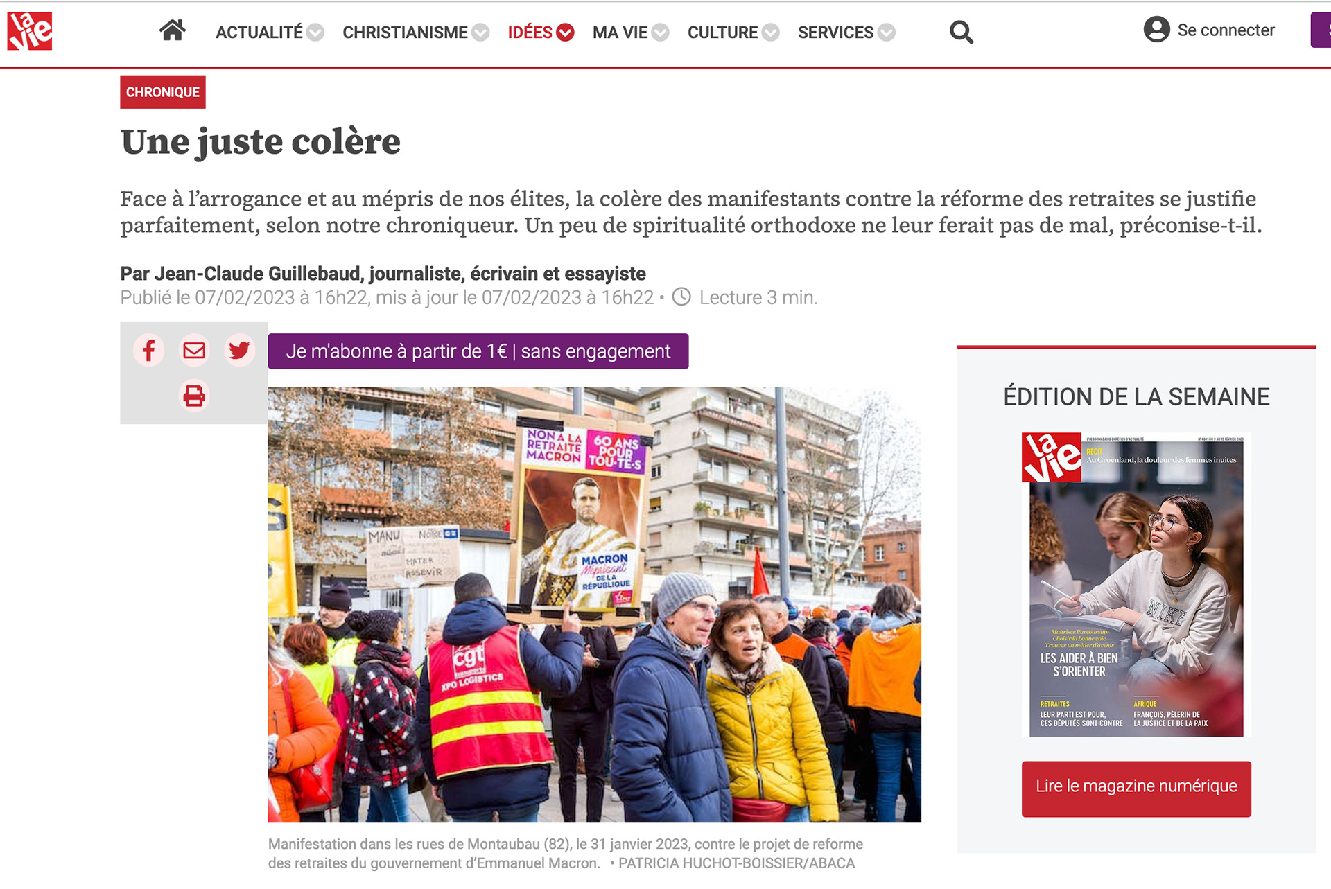 La Vie - 7 Février 2023