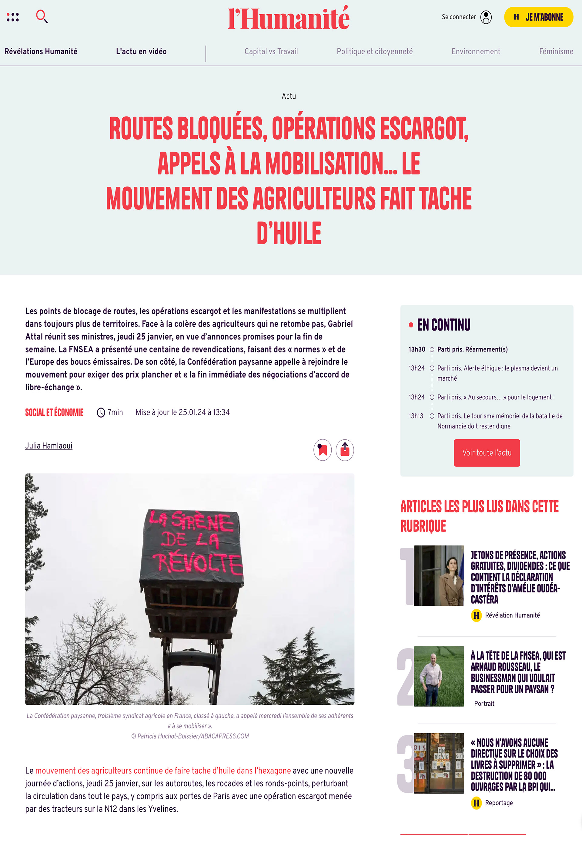 25 janvier 2024 - Humanite 
