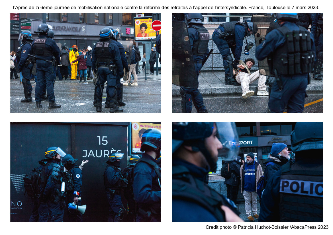 l’Apres de la 6éme journée de mobilisation nationale contre la réforme des retraites à l’appel de l’intersyndicale. France, Toulouse le 7 mars 2023