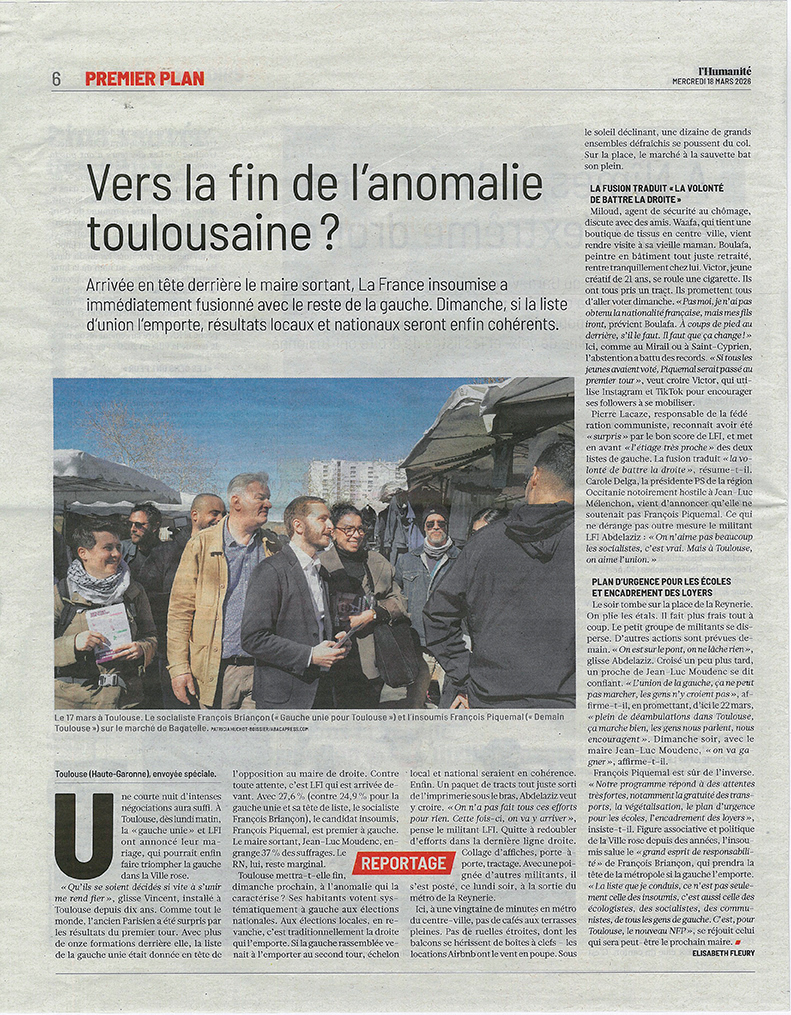 L'Humanite :: 18 mars 2026