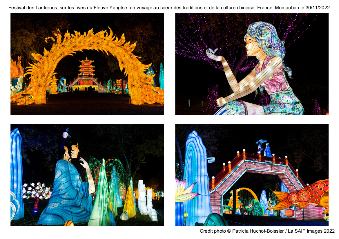 Festival des Lanternes, sur les rives du Fleuve Yangtse, un voyage au coeur des traditions et de la culture chinoise. France, Montauban le 30/11/2022.