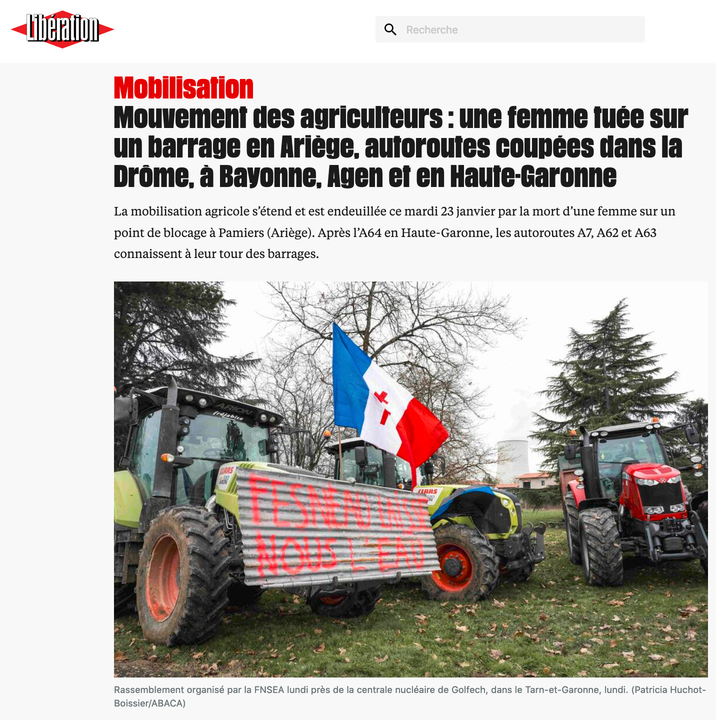 23 janvier 2024 - Liberation