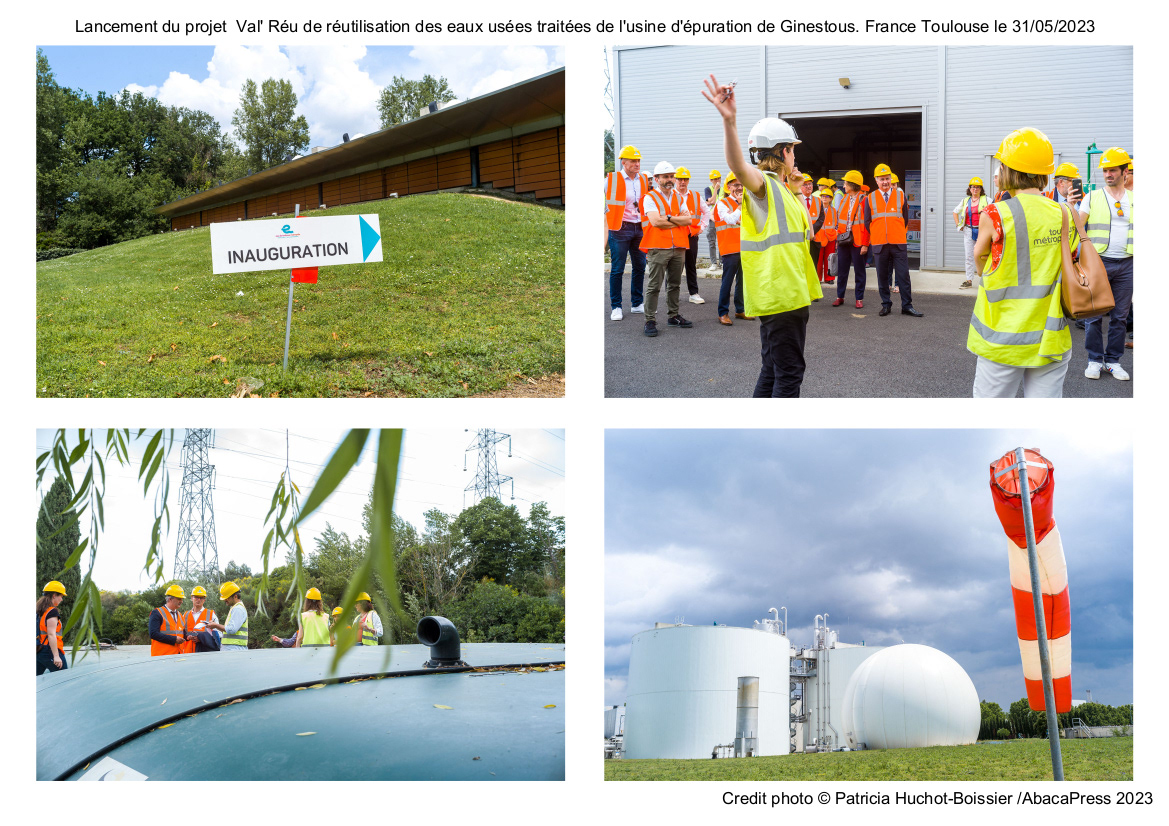 Lancement du projet  Val' Réu de réutilisation des eaux usées traitées de l'usine d'épuration de Ginestous. France Toulouse le 31/05/2023
