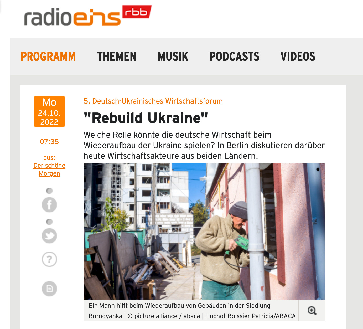 radioeins.de / 24 Octobre 2022