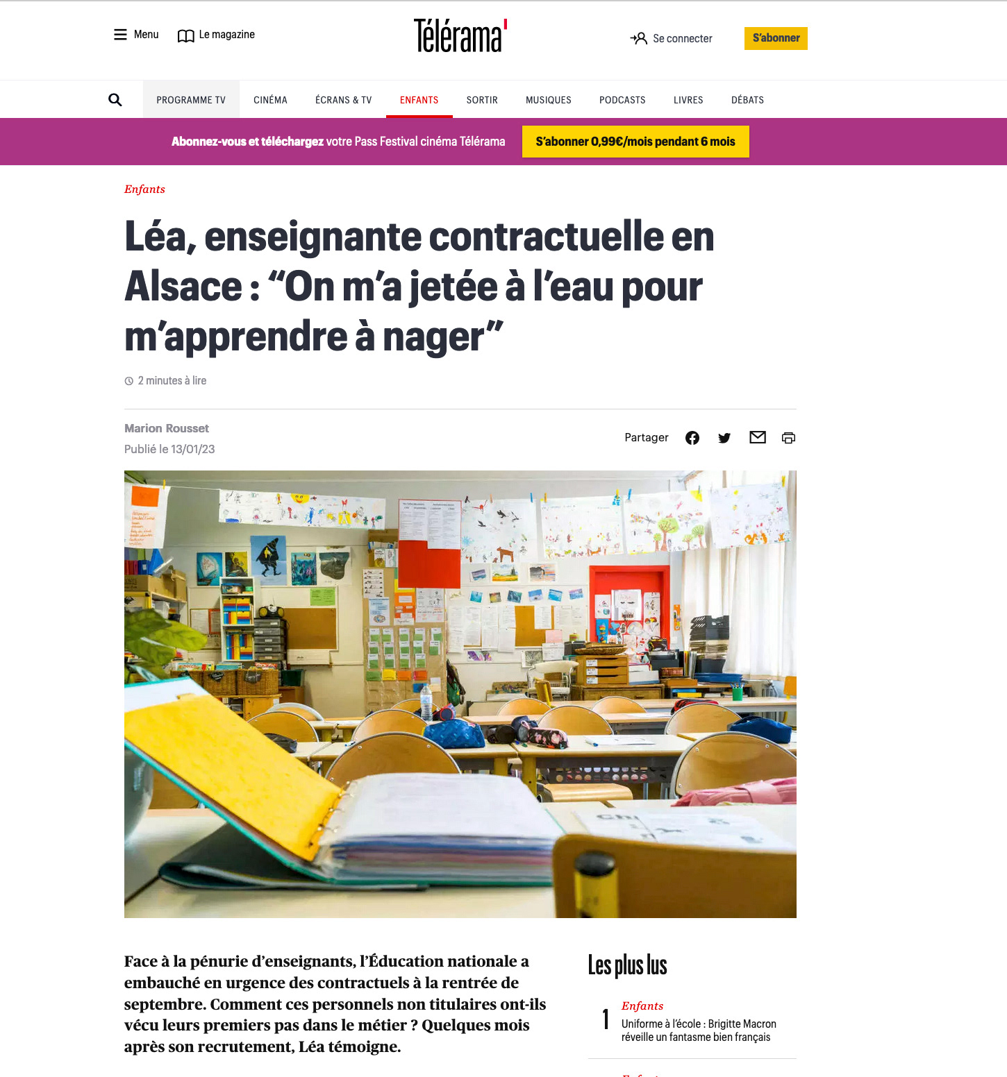 Telerama - 13 janvier 2023 - phb - abaca
