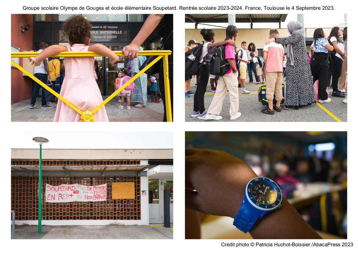 Groupe scolaire Olympe de Gouges et école élémentaire Soupetard. Rentrée scolaire 2023-2024. France, Toulouse le 4 Septembre 2023
