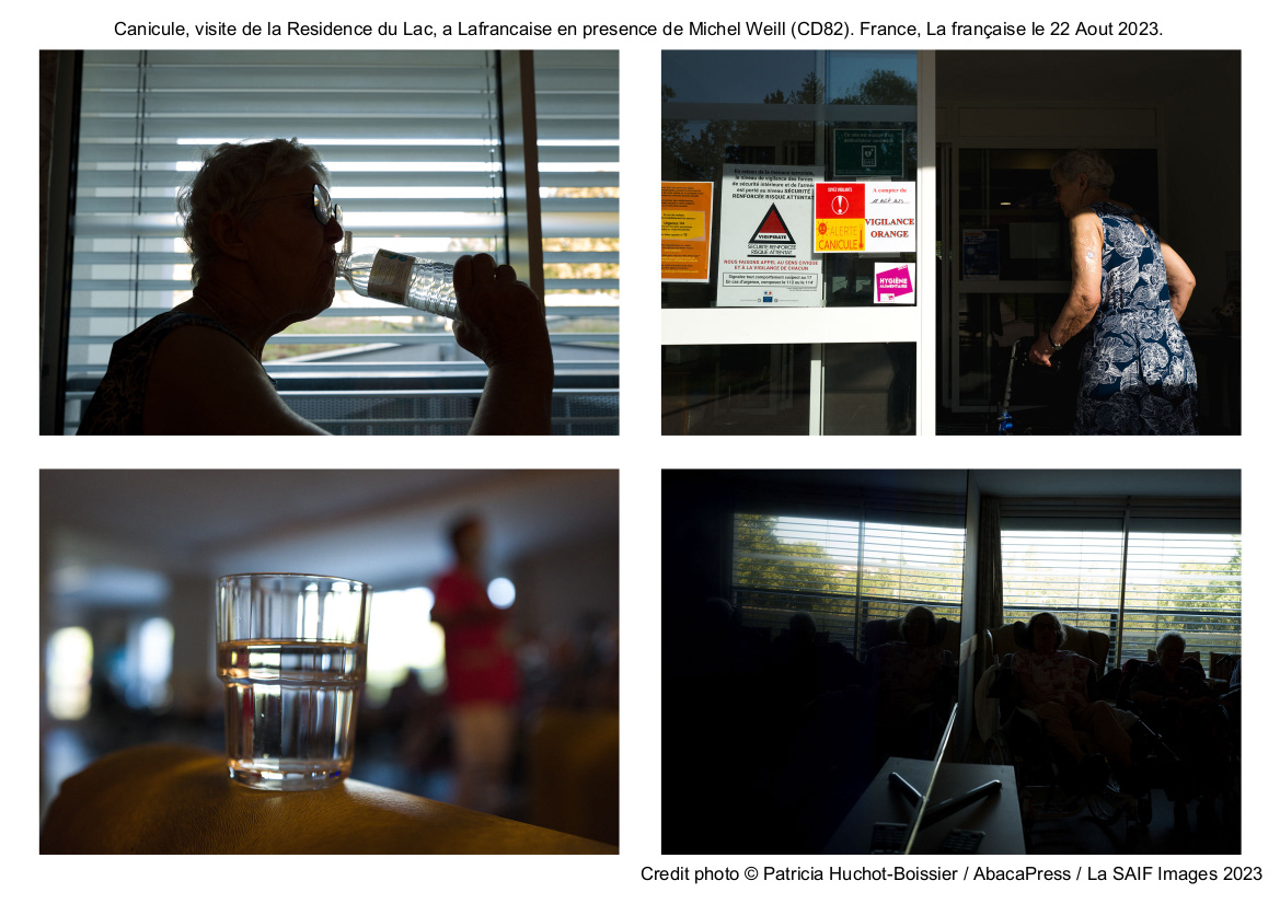 Canicule, visite de la Residence du Lac, a Lafrancaise en presence de Michel Weill (CD82). France, La française le 22 Aout 2023