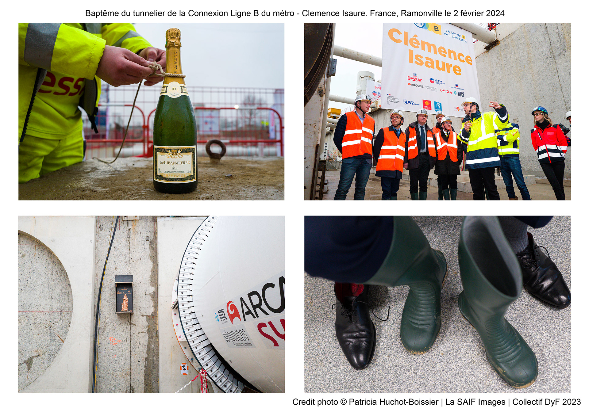 Baptême du tunnelier de la Connexion Ligne B du métro - Clemence Isaure. France, Ramonville le 2 février 2024