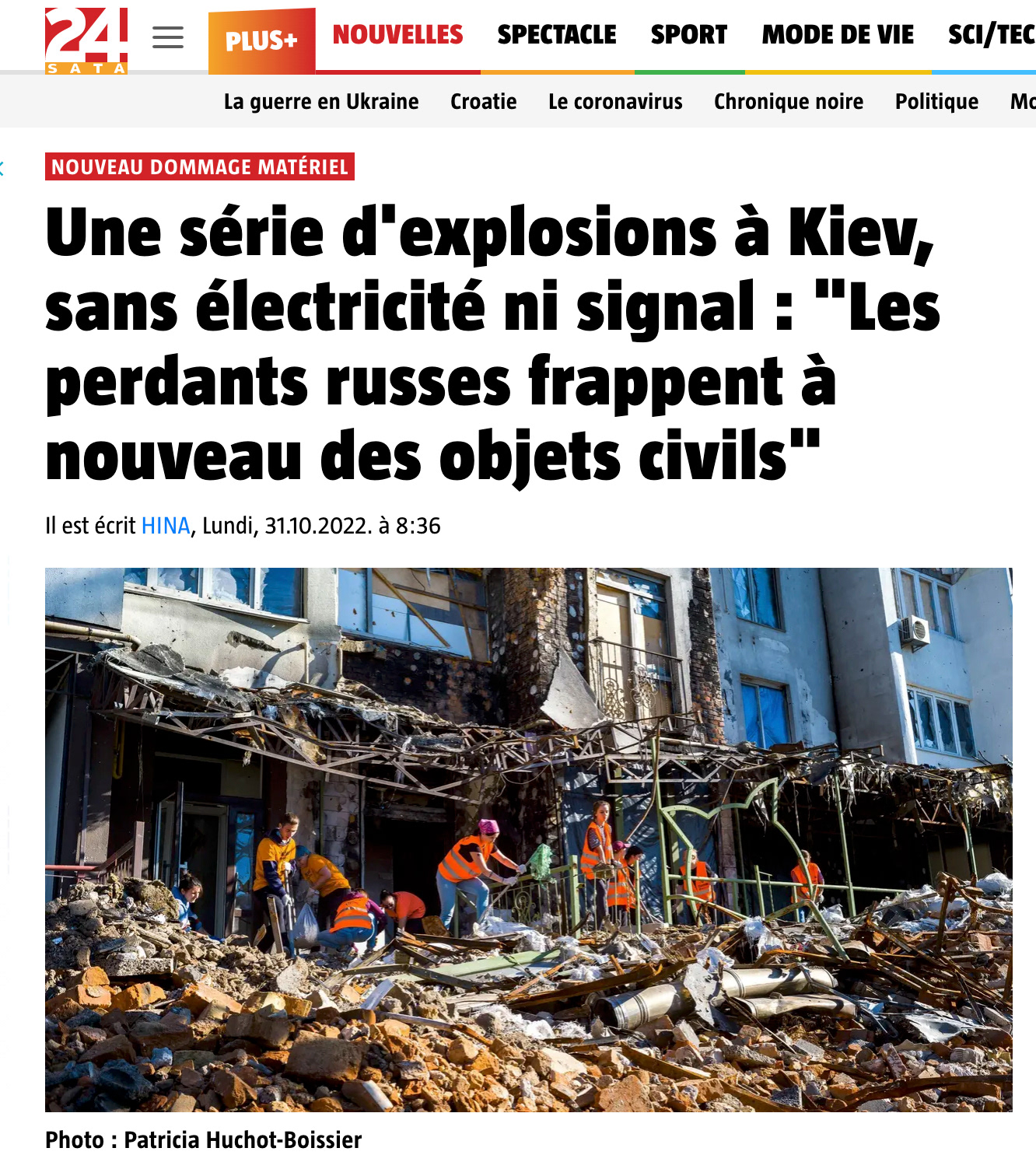 24sata /  Ukraine / 31 octobre 2022
