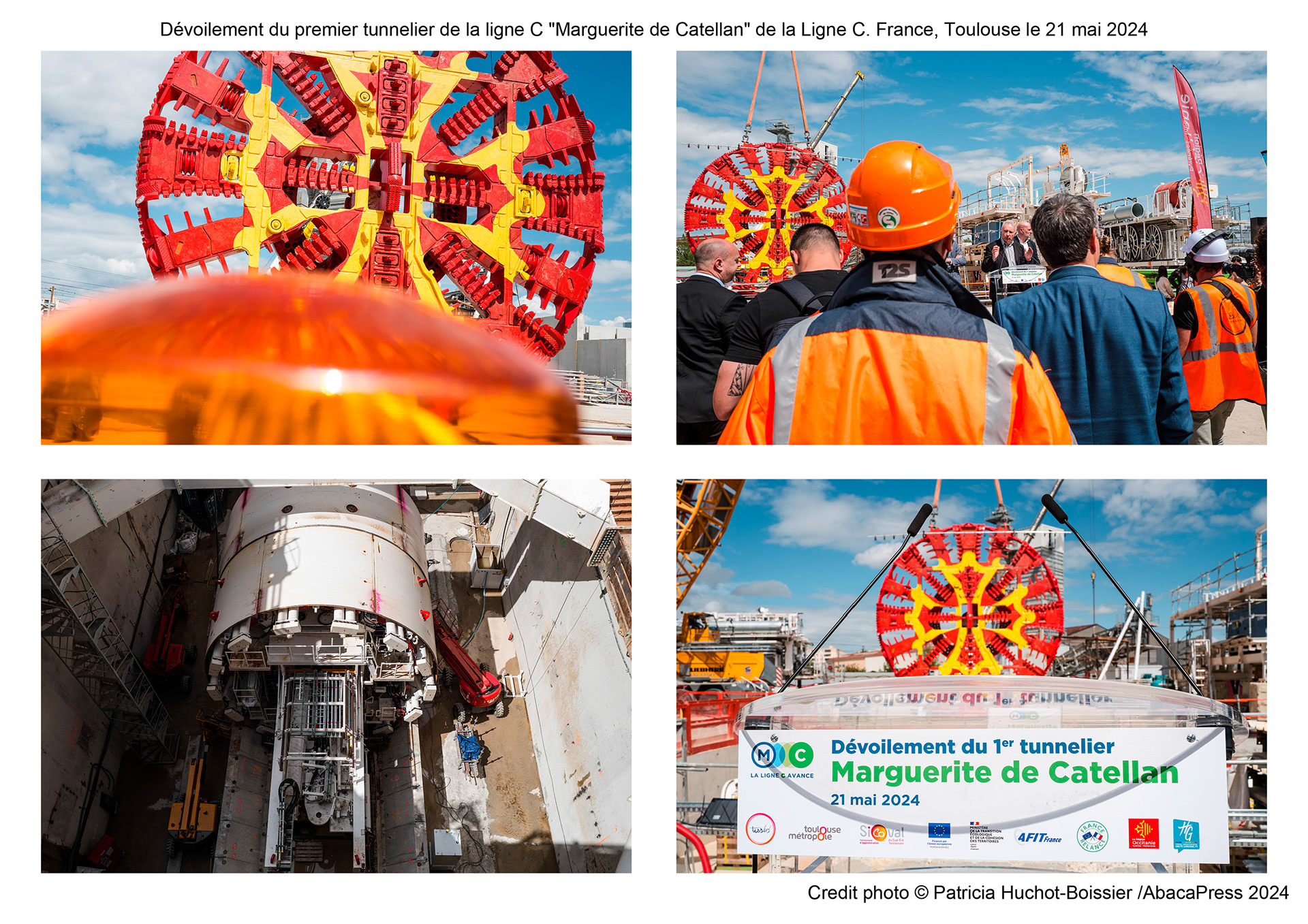 Dévoilement du premier tunnelier de la ligne C _marguerite de Catellan_ de la Ligne C. France, Toulouse le 21 mai 2024