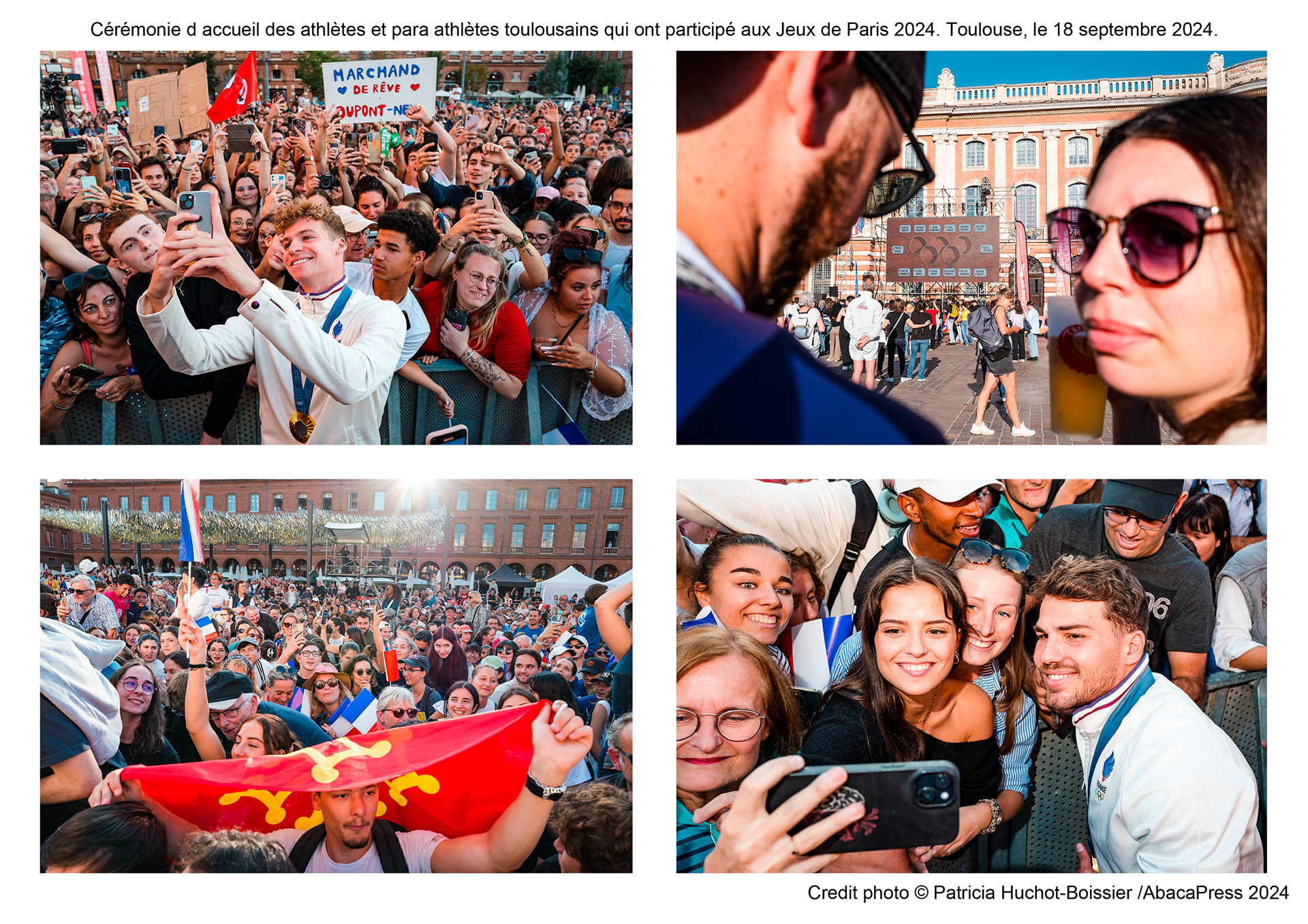Cérémonie d accueil des athlètes et para athlètes toulousains qui ont participé aux Jeux de Paris 2024. Toulouse, le 18 septembre 2024