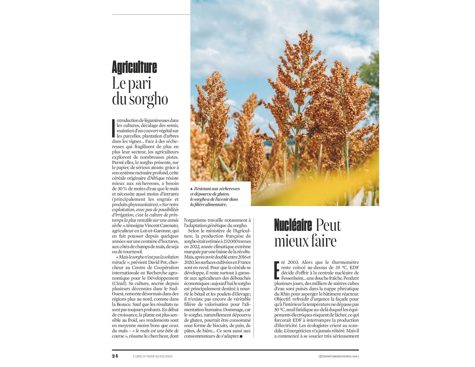 Nvl Obs n°3059 - Extrait article Nouvel observateur du 20230525