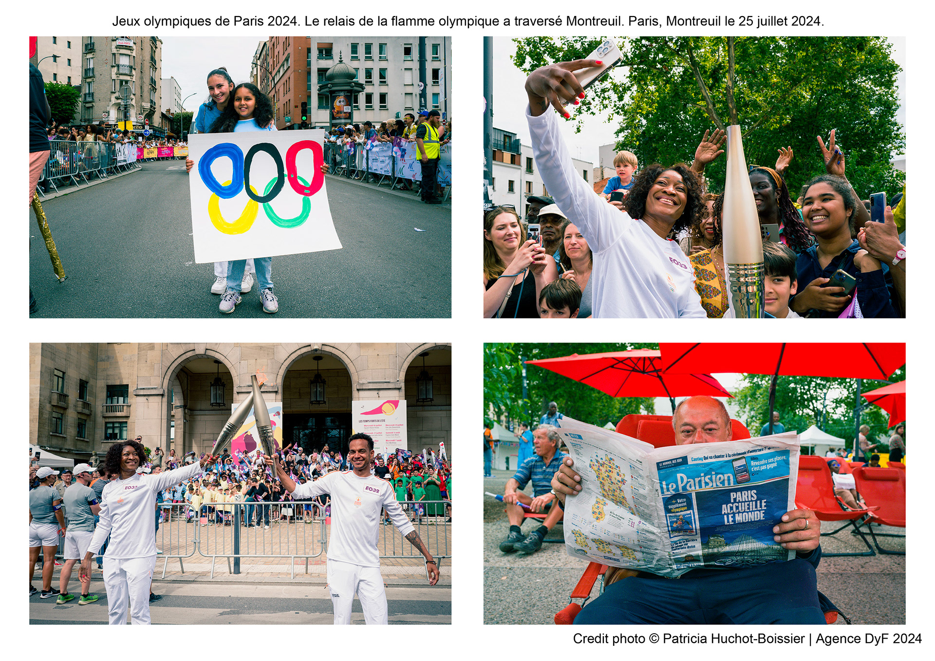 Jeux olympiques de Paris 2024. Le relais de la flamme olympique a traversé Montreuil. Paris, Montreuil le 25 juillet 2024