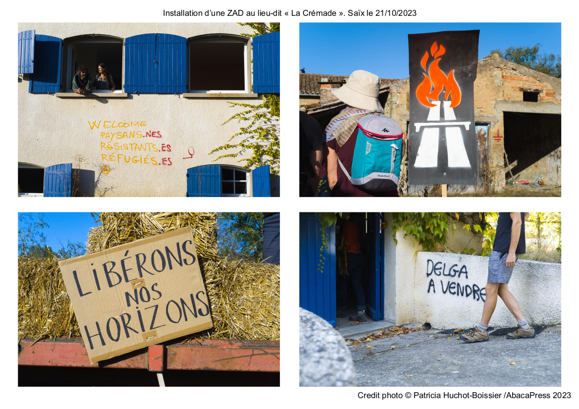Installation d’une ZAD au lieu-dit « La Crémade ». Saïx le 21/10/2023