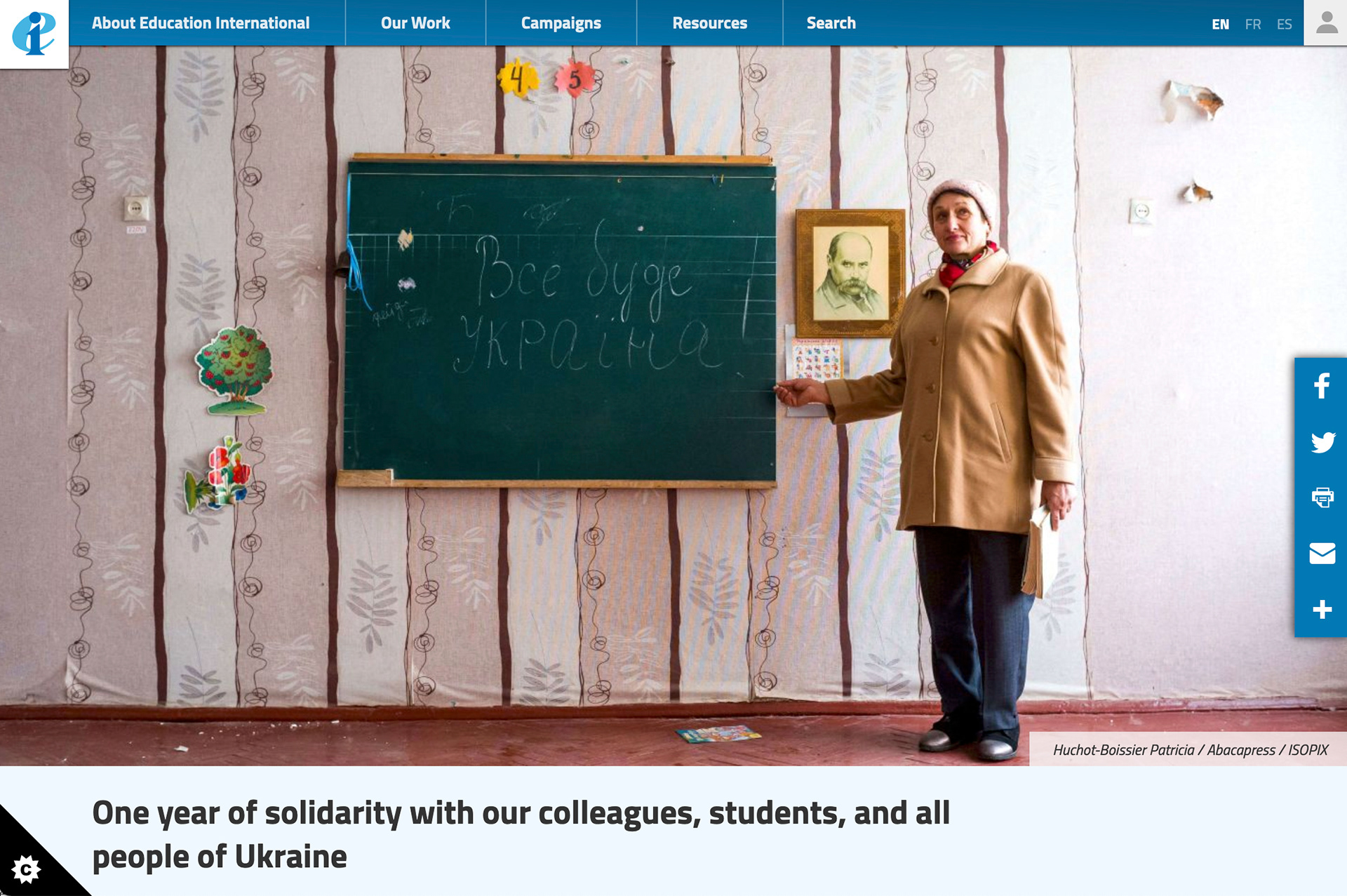 Education International -  24 Février 2023 - Ukraine