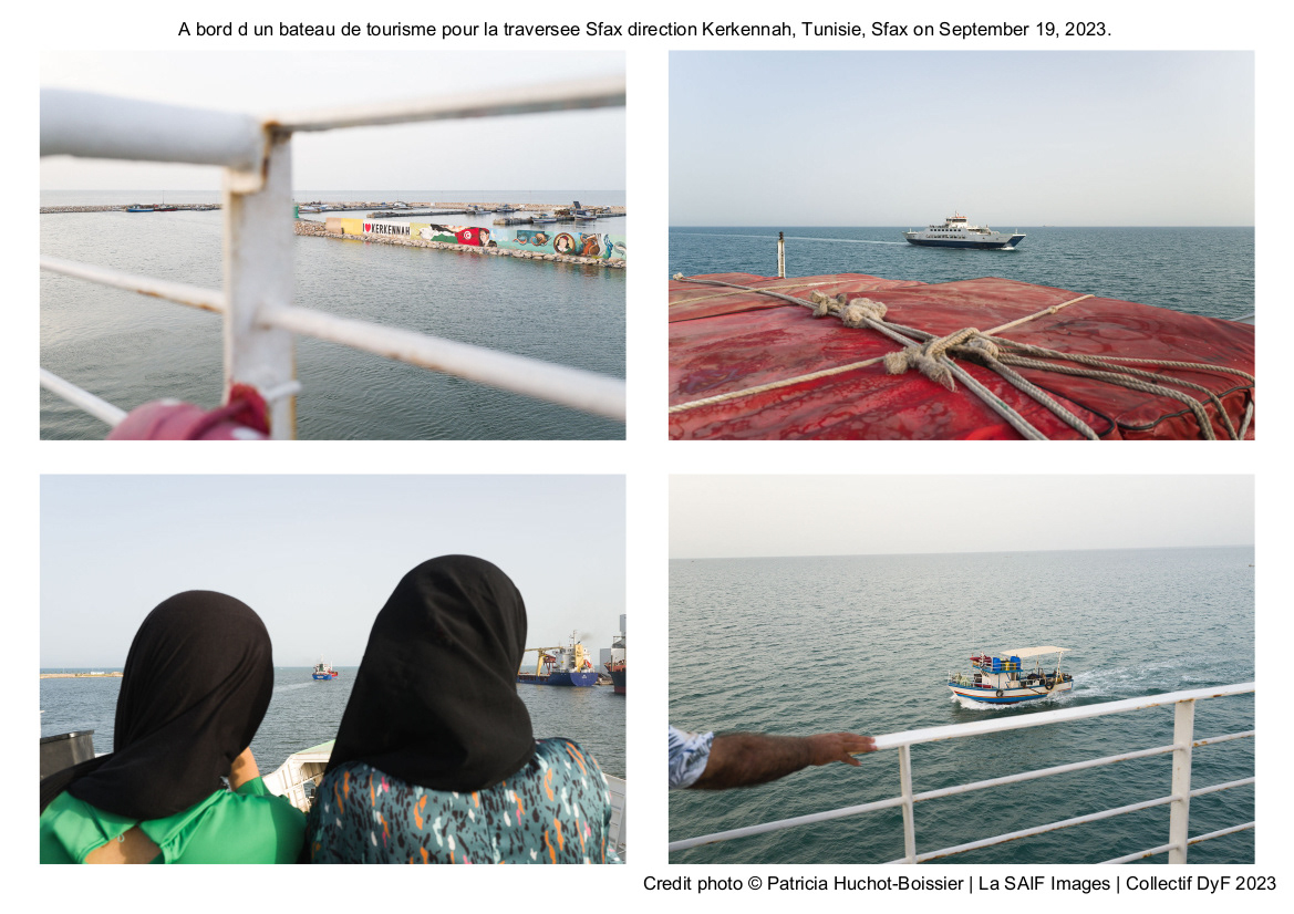 A bord d un bateau de tourisme pour la traversee Sfax direction Kerkennah, Tunisie, Sfax on September 19, 2023. 