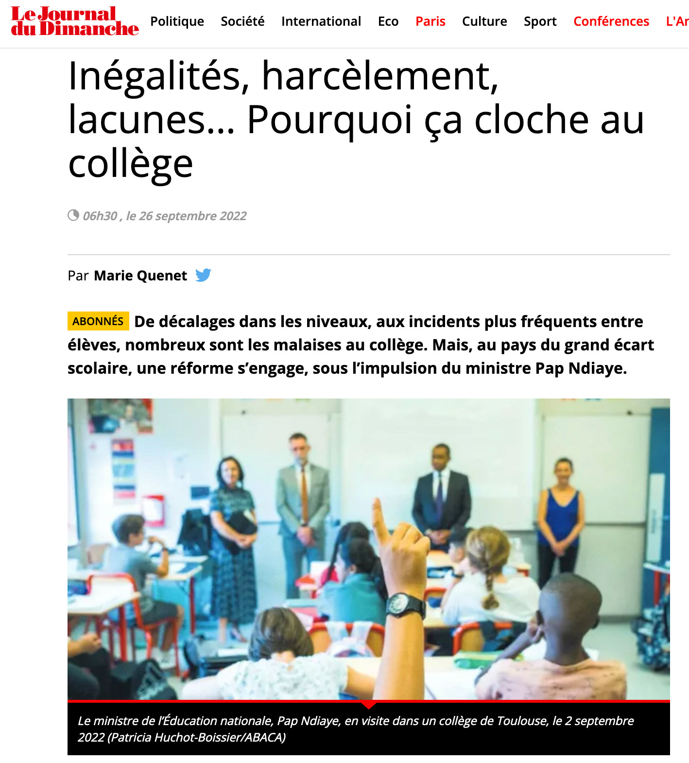 lejdd - 26 sept. 2022