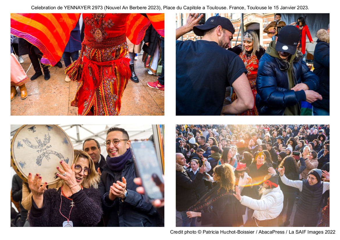Celebration de YENNAYER 2973 (Nouvel An Berbere 2023), Place du Capitole a Toulouse. France, Toulouse le 15 Janvier 2023
