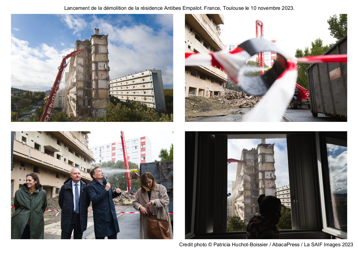 Lancement de la démolition de la résidence Antibes Empalot. France, Toulouse le 10 novembre 2023
