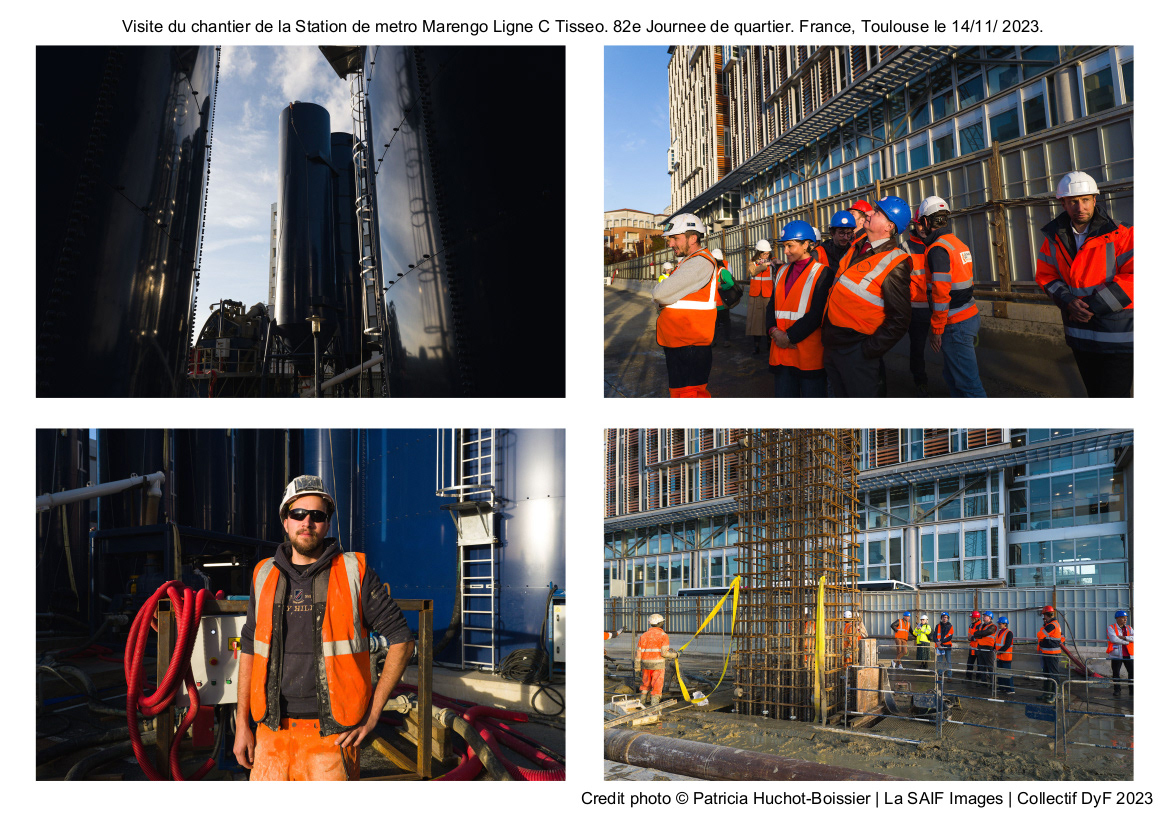 Visite du chantier de la Station de metro Marengo Ligne C Tisseo. 82e Journee de quartier. France, Toulouse le 14/11/ 2023