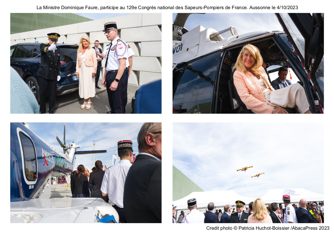 La Ministre Dominique Faure, participe au 129e Congrès national des Sapeurs-Pompiers de France. Aussonne le 4/10/2023