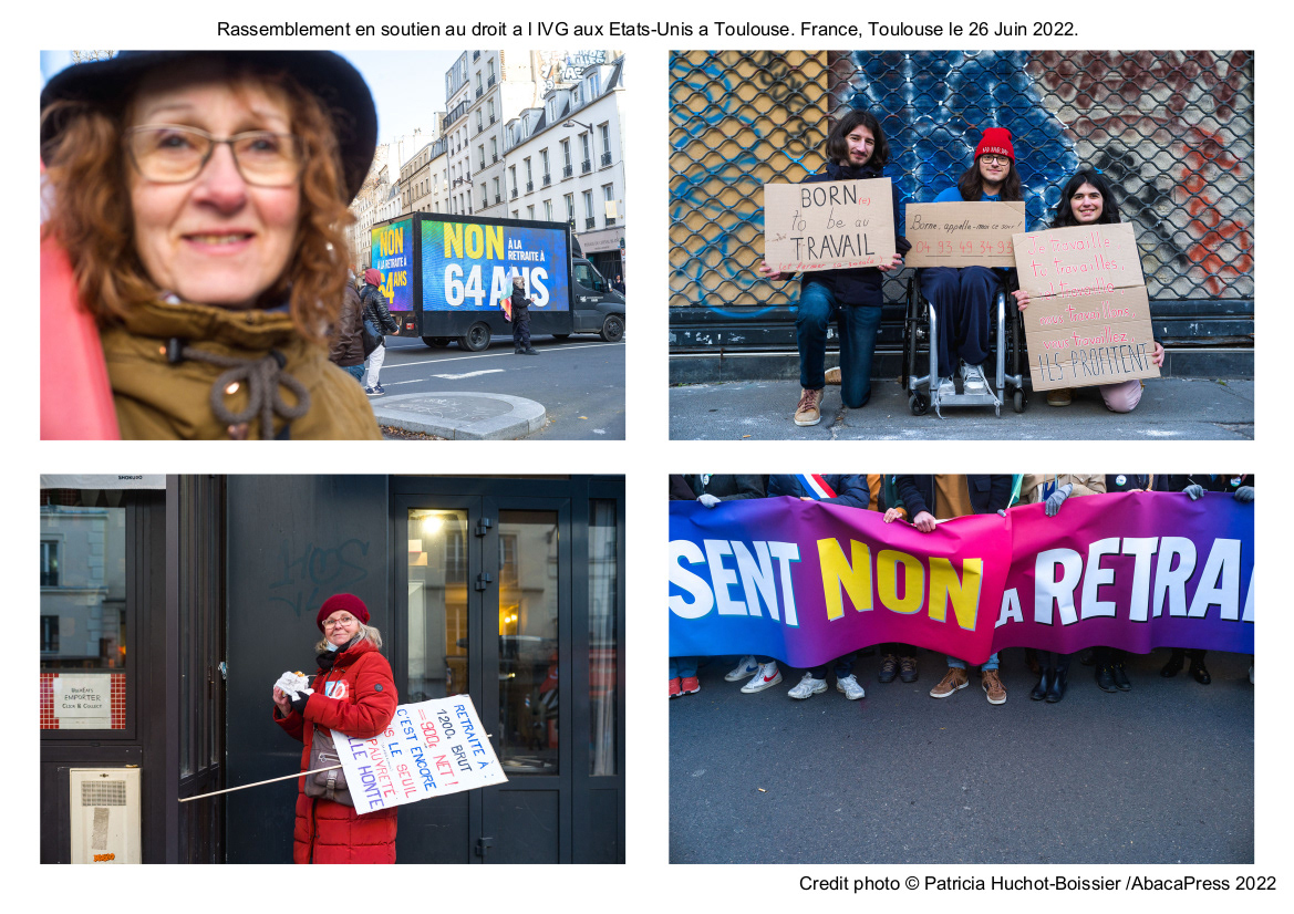 Mobilisation contre la réforme des retraites à l’initiative de 11 associations de jeunesse et soutenue par la F.I., le NPA et Génération·s. Paris le 21/01/2023
