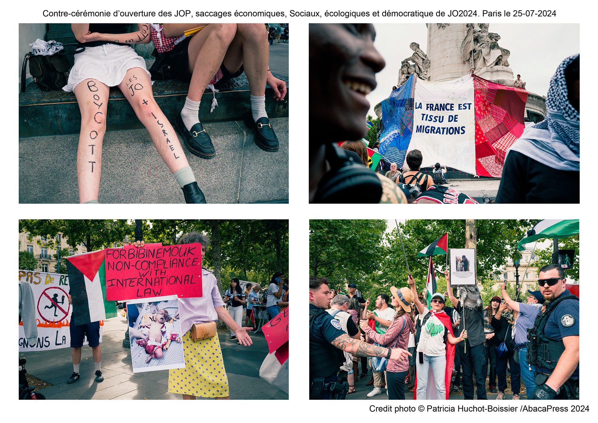 Contre-cérémonie d’ouverture des JOP, saccages économiques, Sociaux, écologiques et démocratique de JO2024. Paris le 25-07-2024
