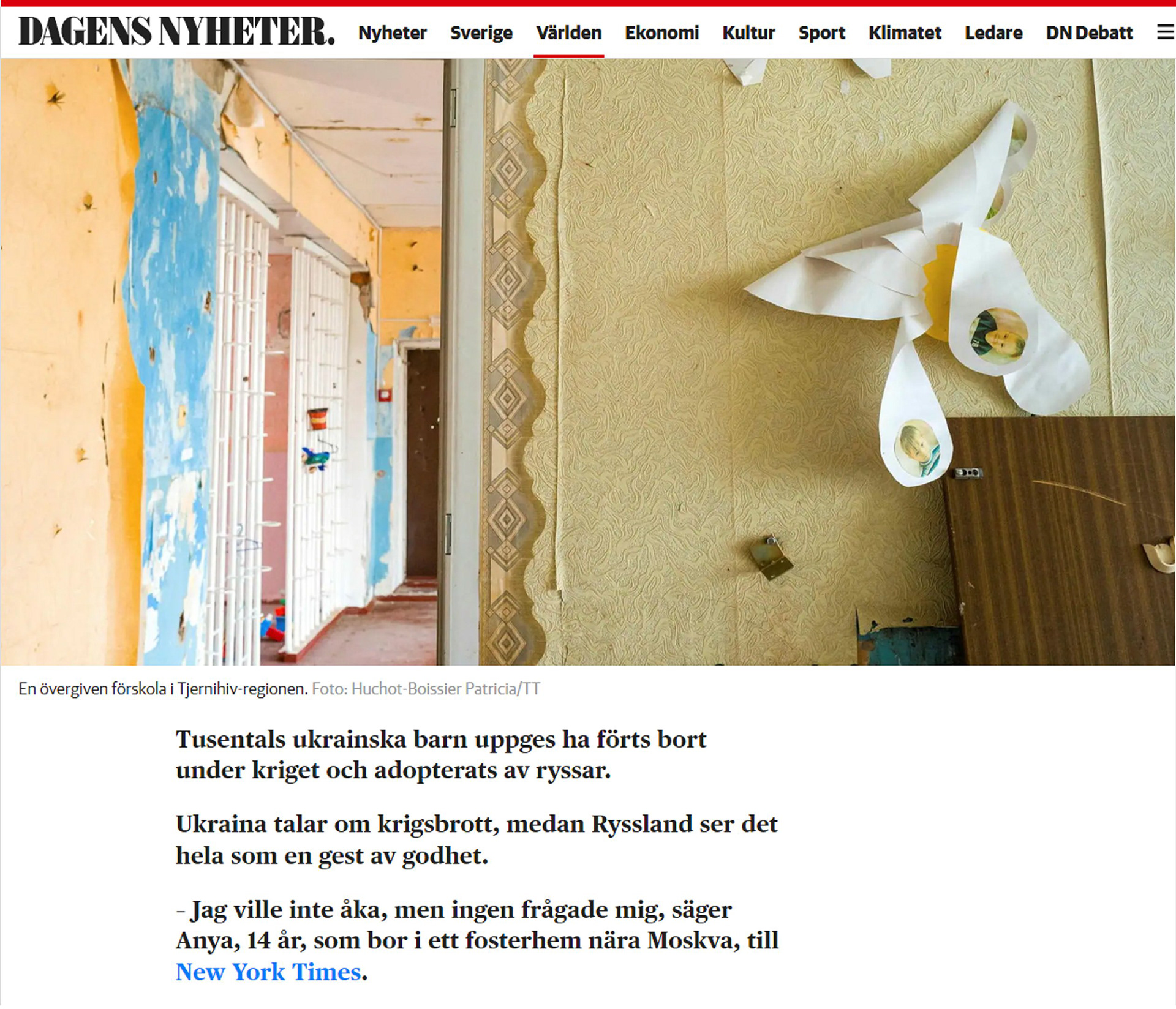 Dagens Nyheter / Octobre 2022