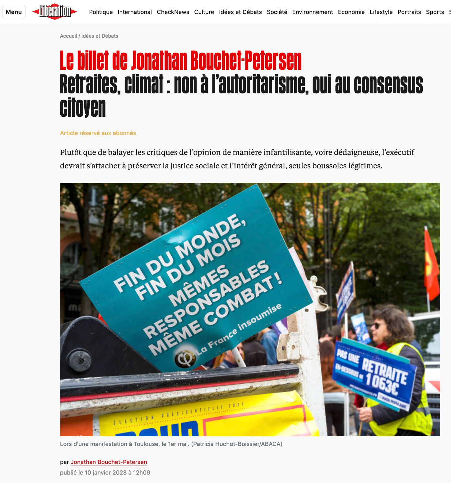 Liberation - 11 Janvier 2023 