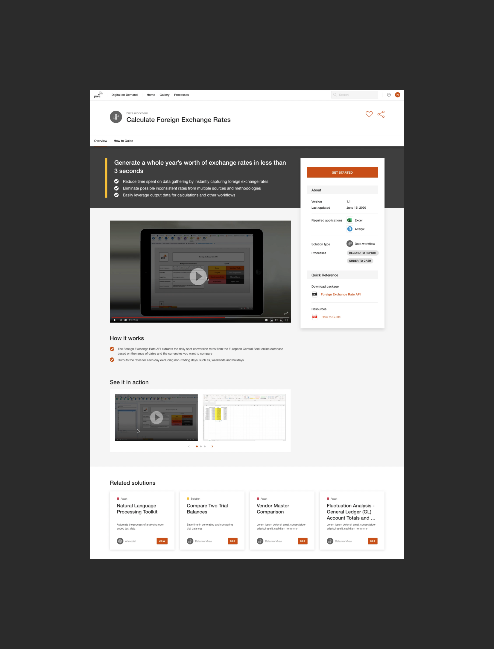 Asset detail page