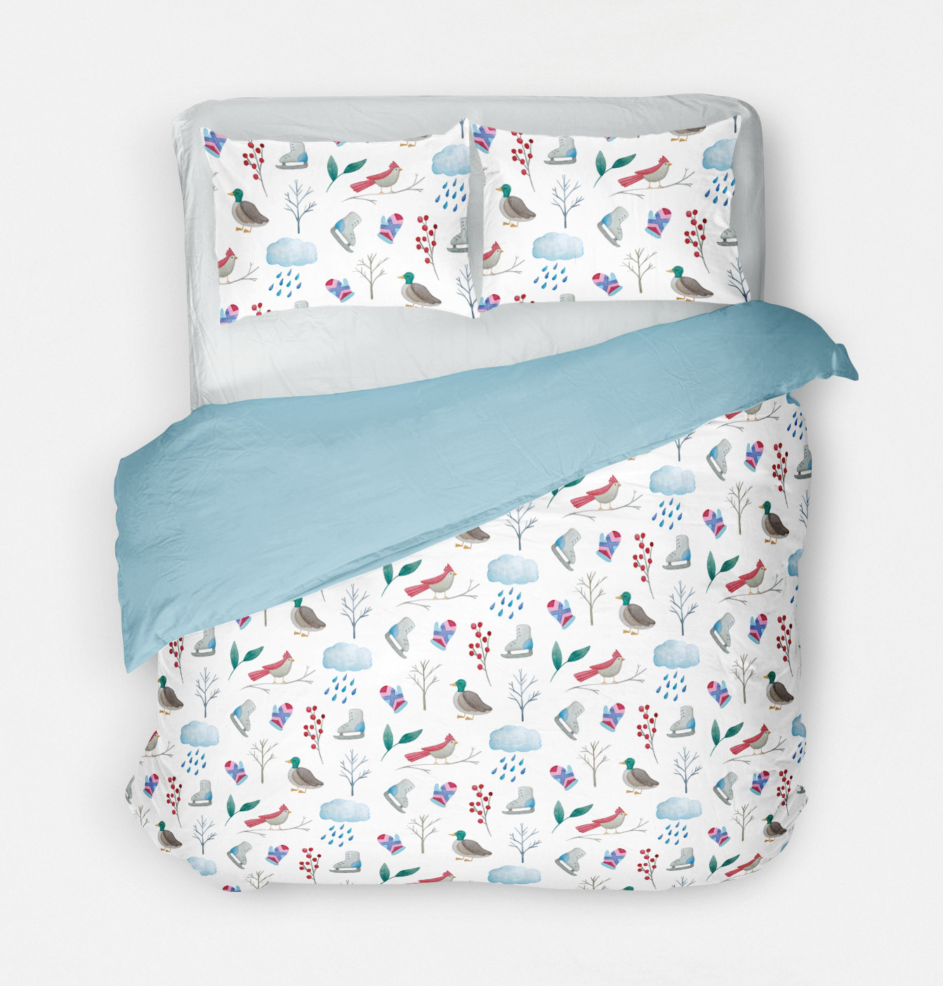 Cute kids winter pattern fabric for bedding