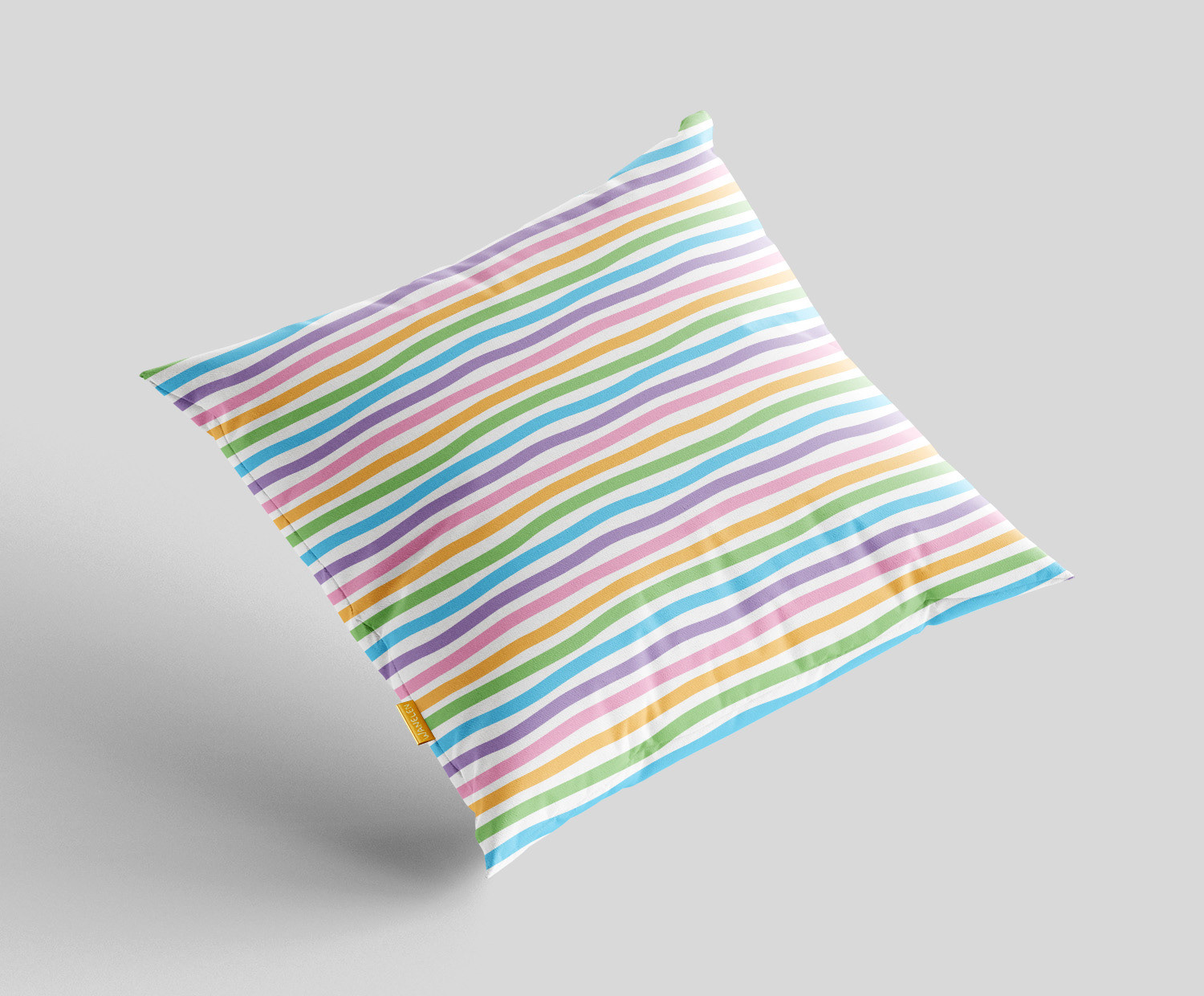 Colorful stripes pattern applied to pillow fabric