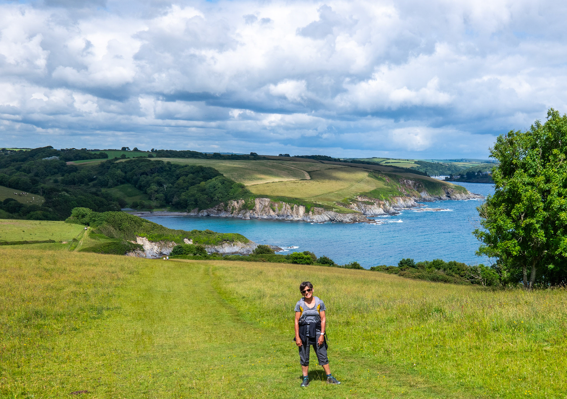 Day Five: Sue, Gribben Head,  Polruan in the Distance