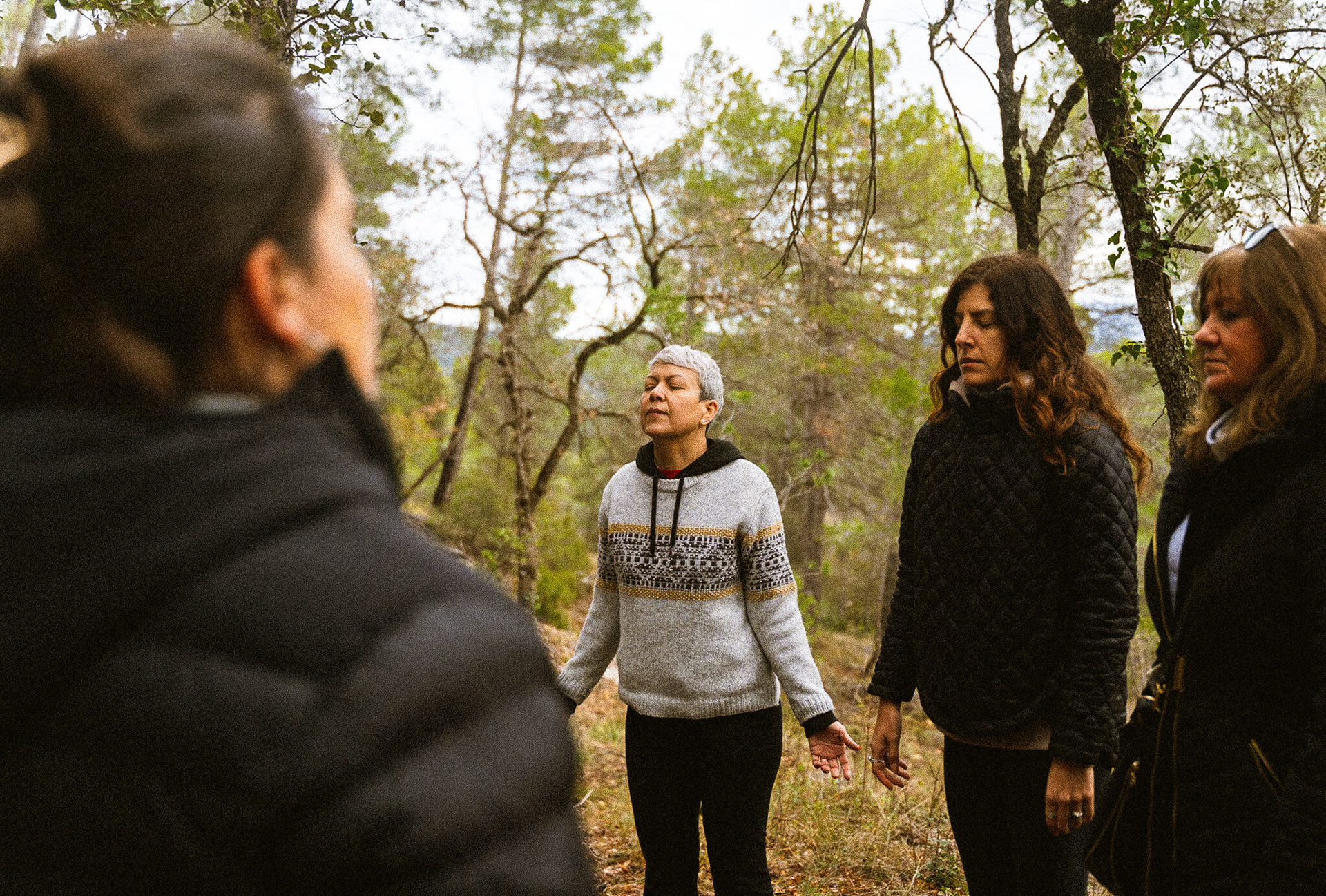 Group retreat in Spain covered by photographer and videographer focusing on connection, nature, and self-discovery
