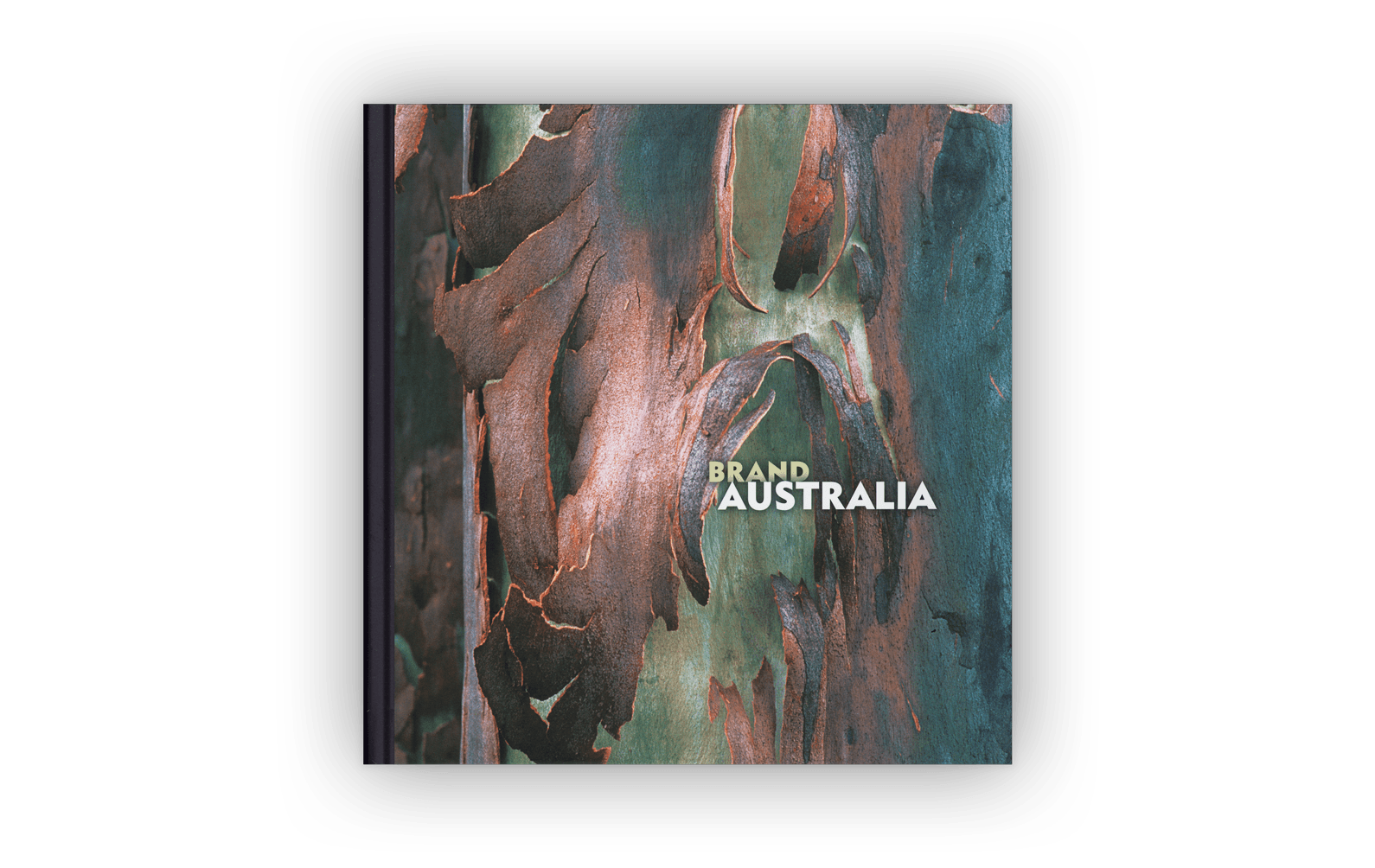 The booklet's cover design: a close-up of the peeling bark of a eucalyptus tree.