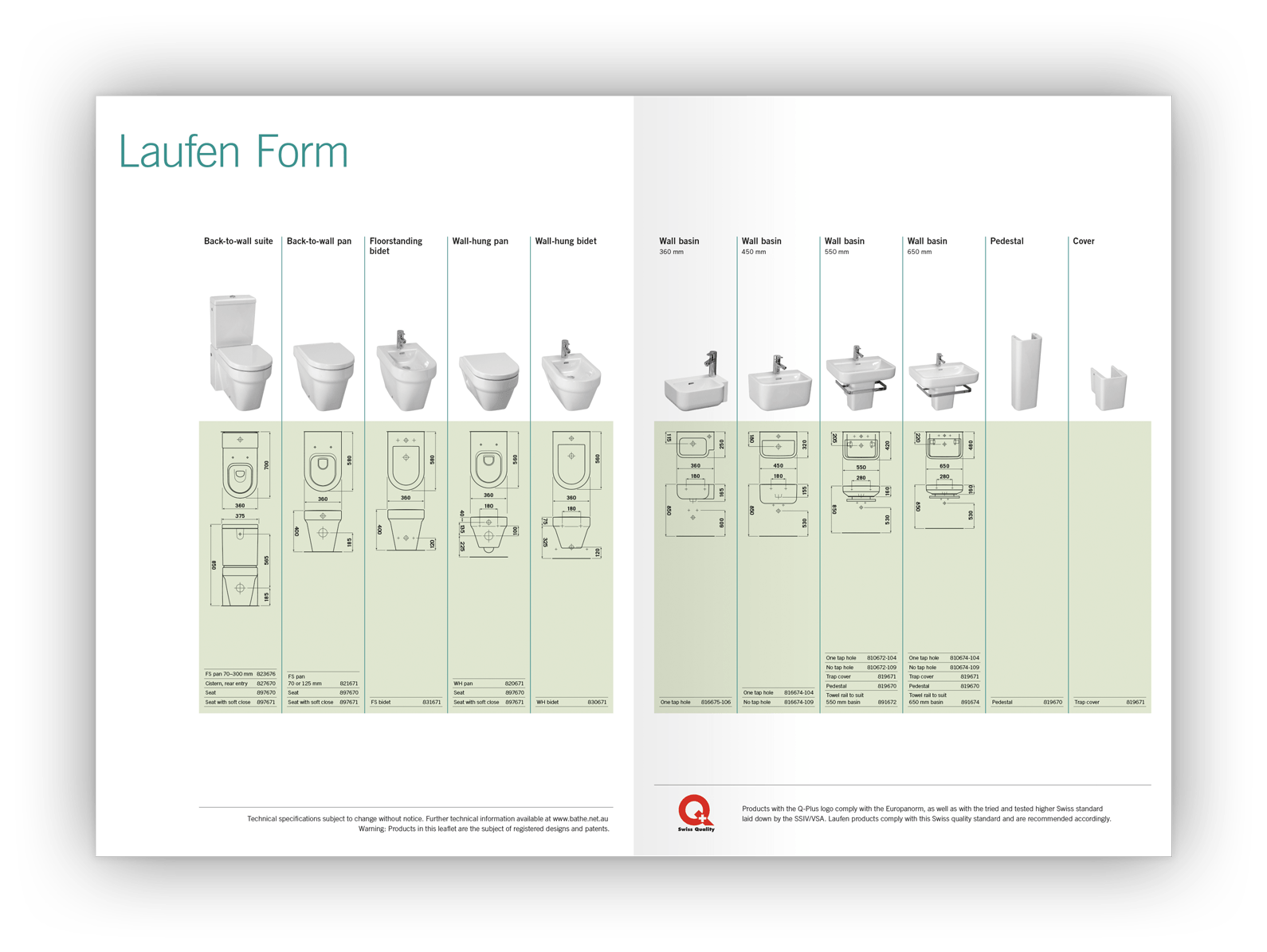 Double-page layout design showing a range of products.