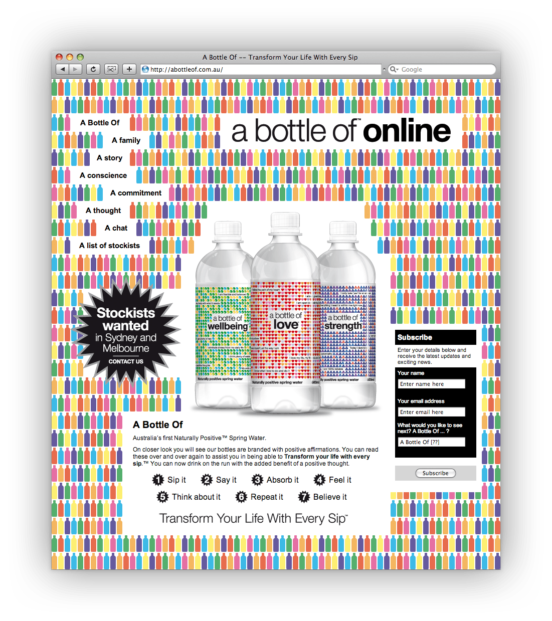 The home page of the launch website.